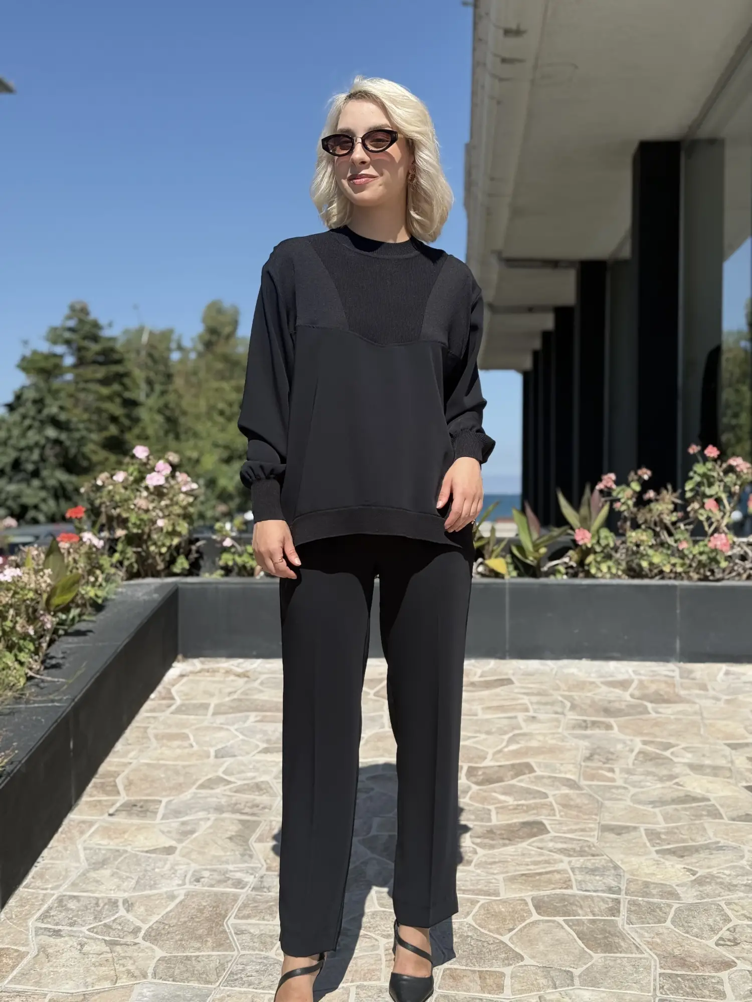 Ghisa Omzu Triko Detaylı Ribanalı Bluz G4467K
