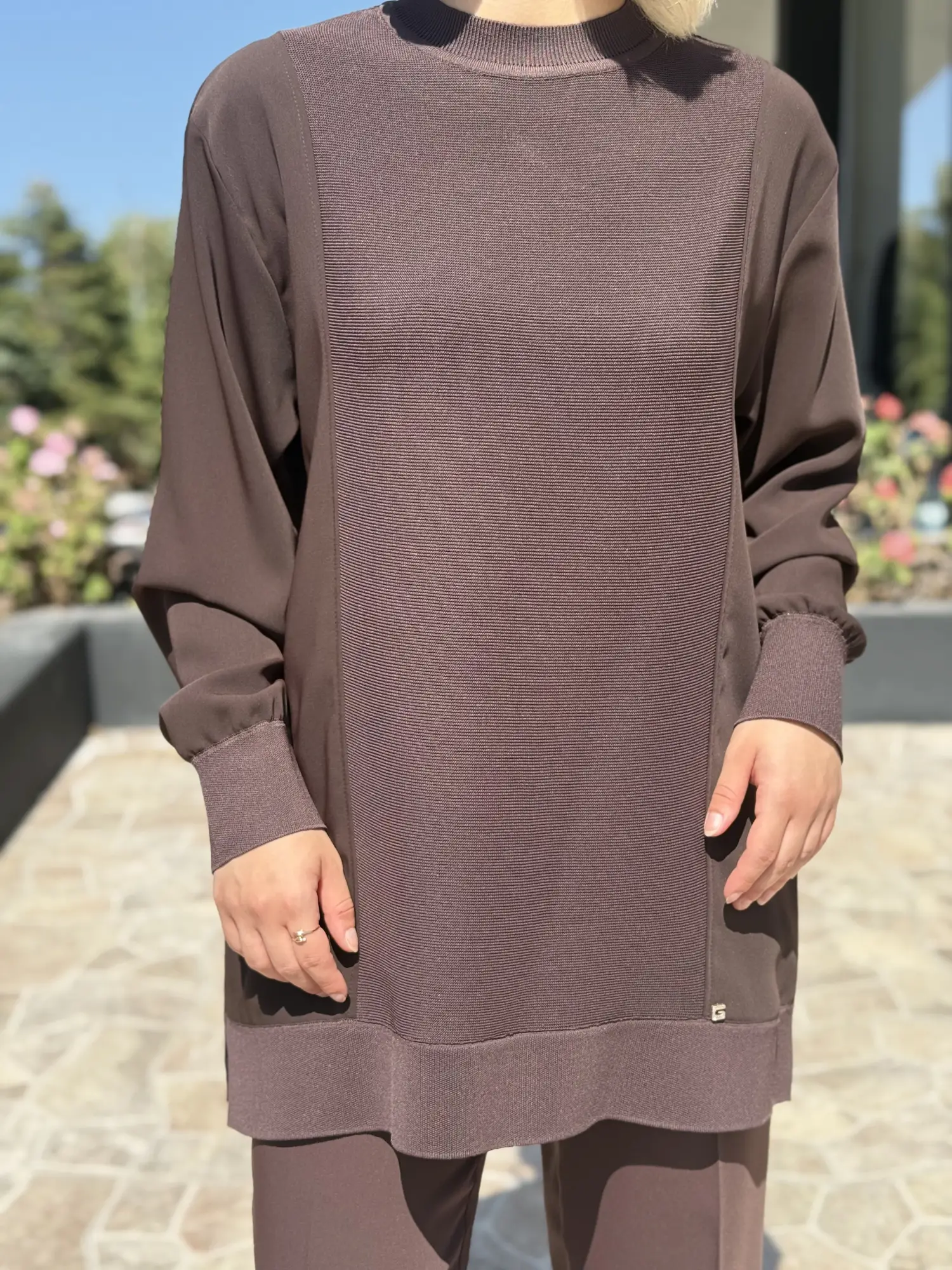 Ghisa Önü Triko Detaylı Ribanalı Tunik G4477K