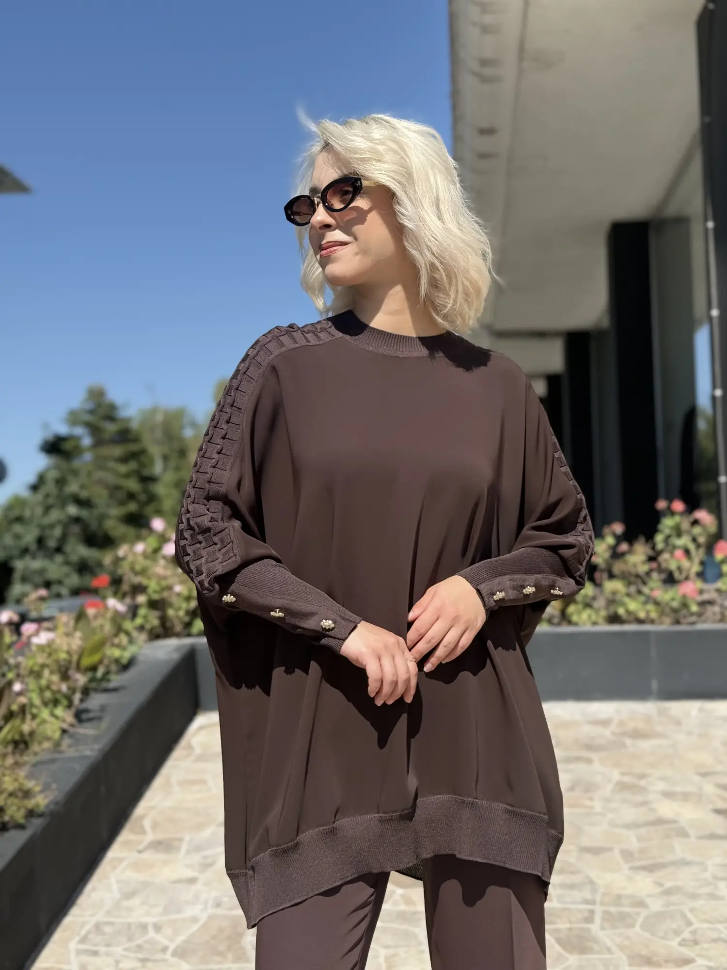 Ghisa Triko Detaylı Ribanalı Krep Tunik G4492K