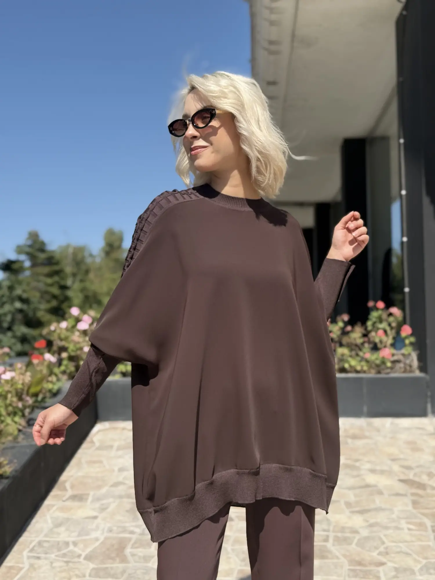 Ghisa Triko Detaylı Ribanalı Krep Tunik G4492K