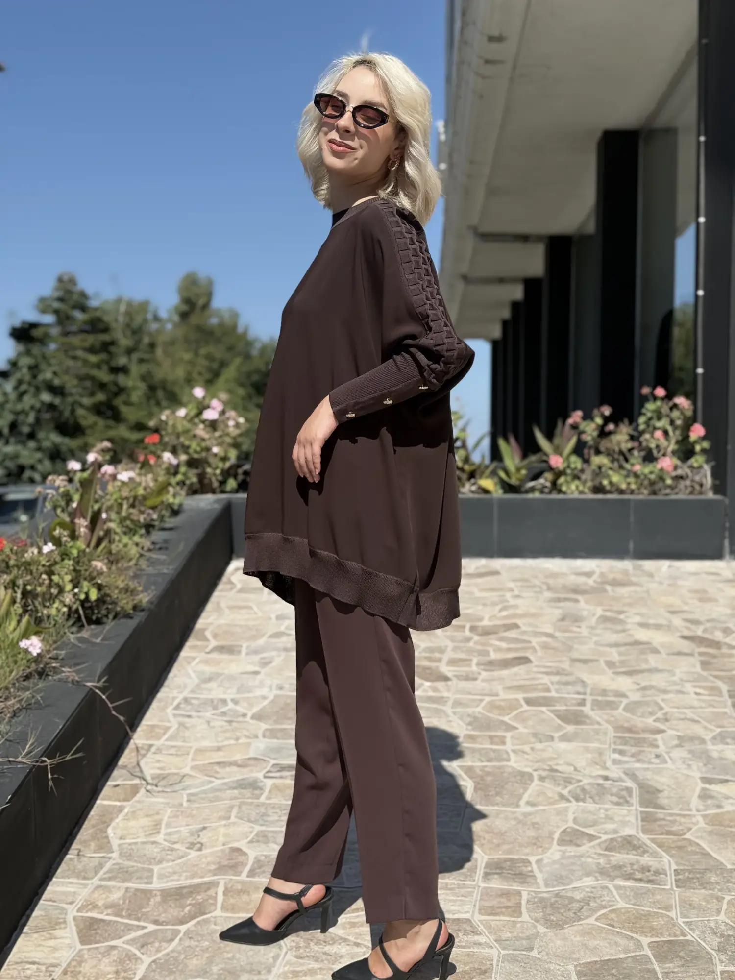 Ghisa Triko Detaylı Ribanalı Krep Tunik G4492K
