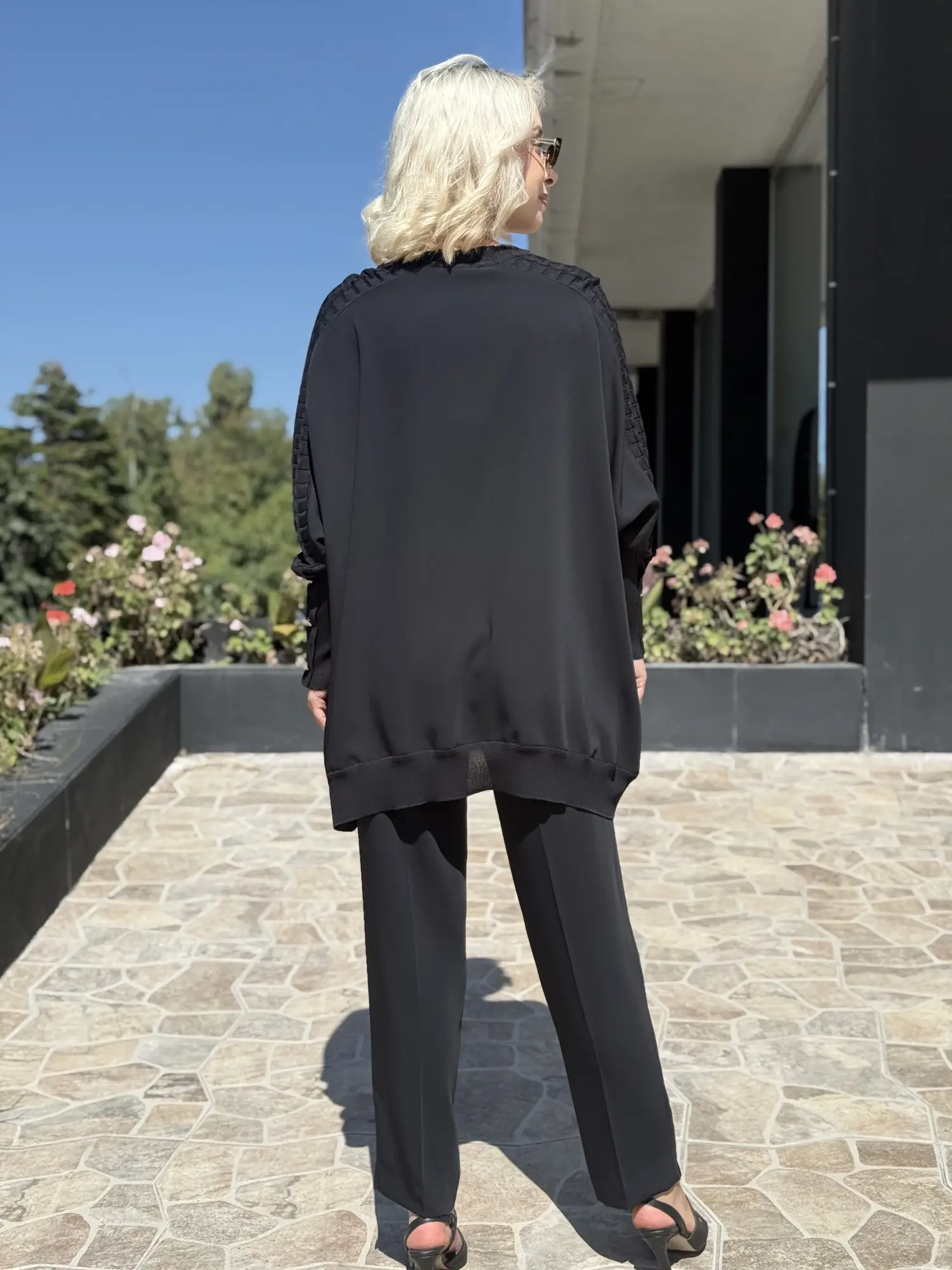 Ghisa Triko Detaylı Ribanalı Krep Tunik G4492K