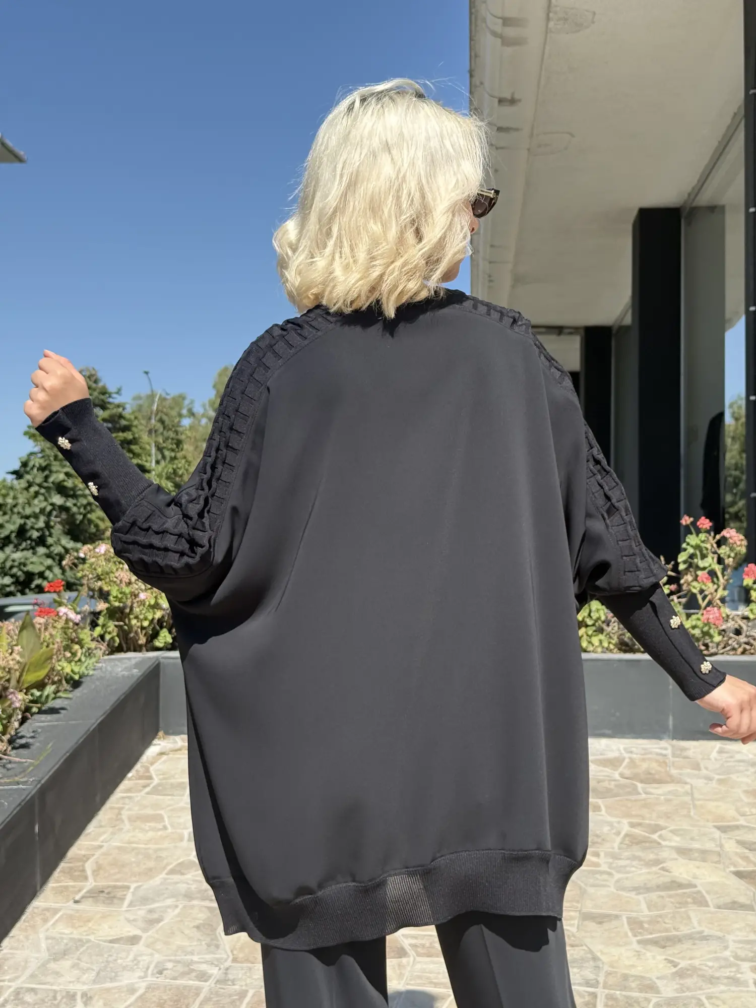 Ghisa Triko Detaylı Ribanalı Krep Tunik G4492K