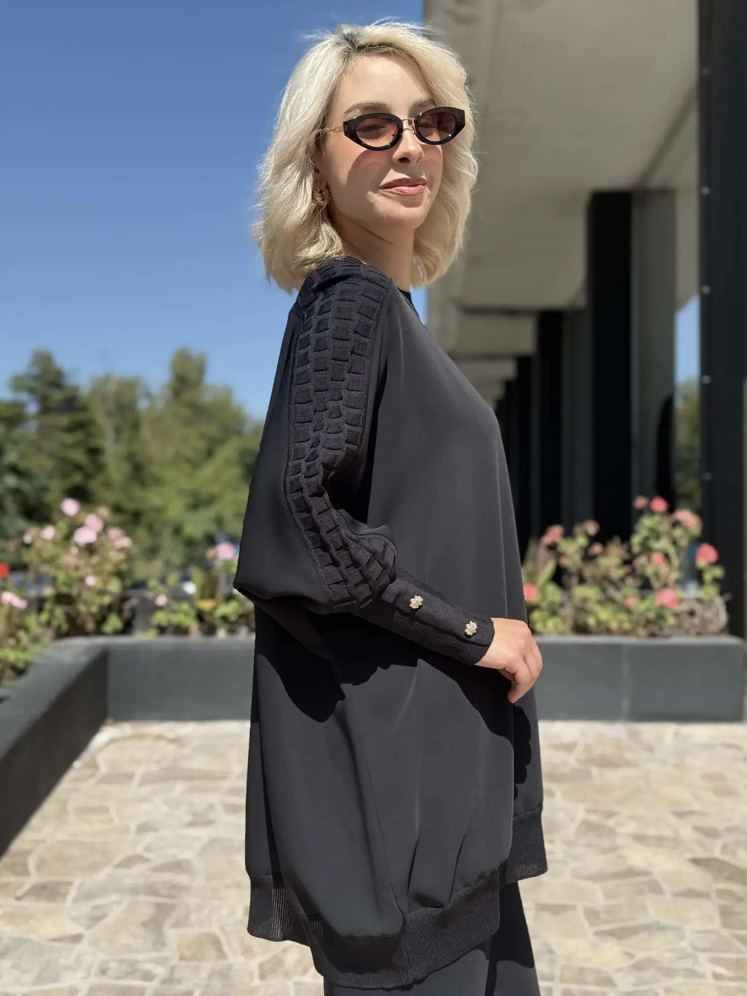 Ghisa Triko Detaylı Ribanalı Krep Tunik G4492K