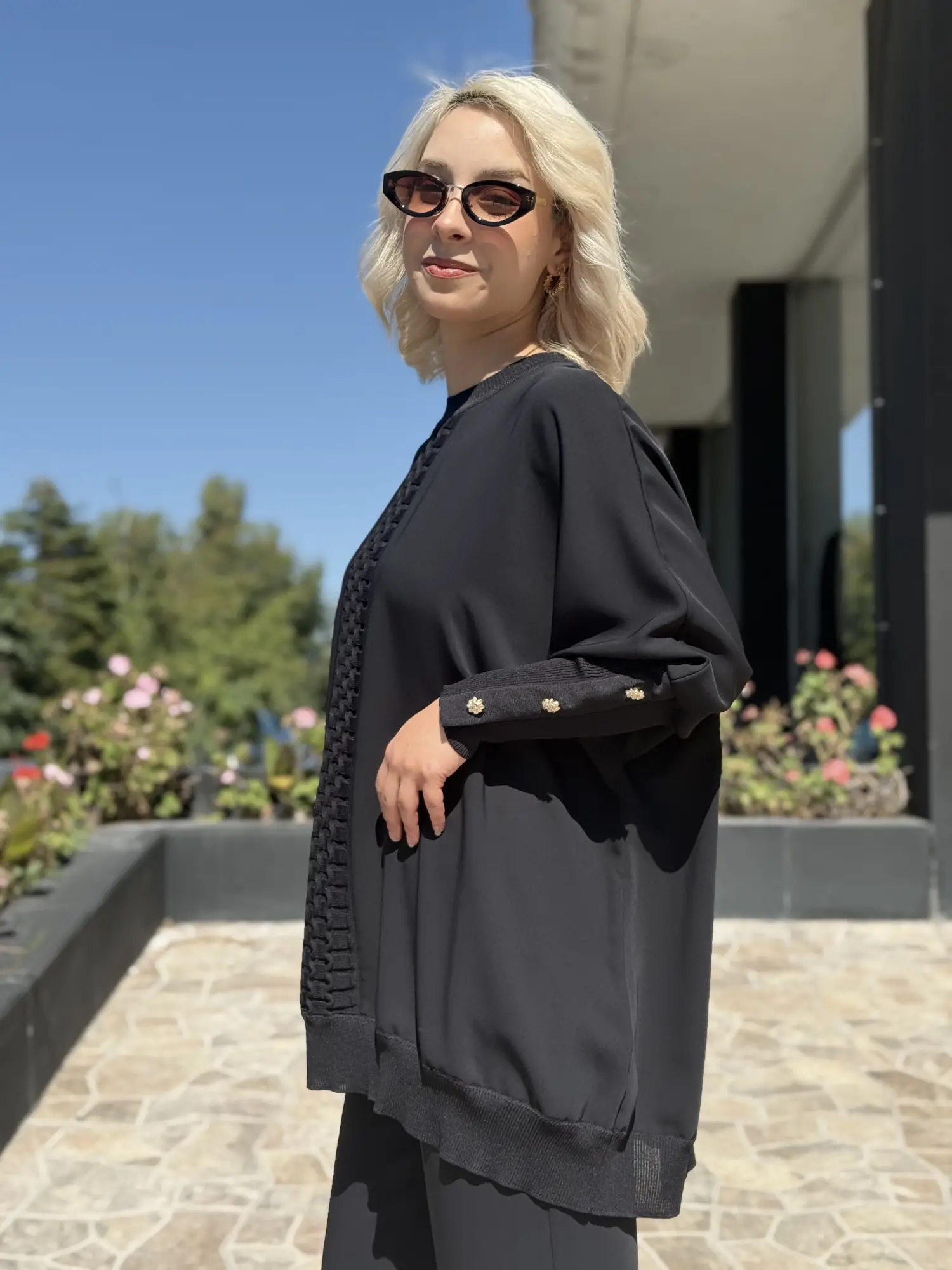 Ghisa Önü Triko Detaylı Ribanalı Krep Tunik G4491K