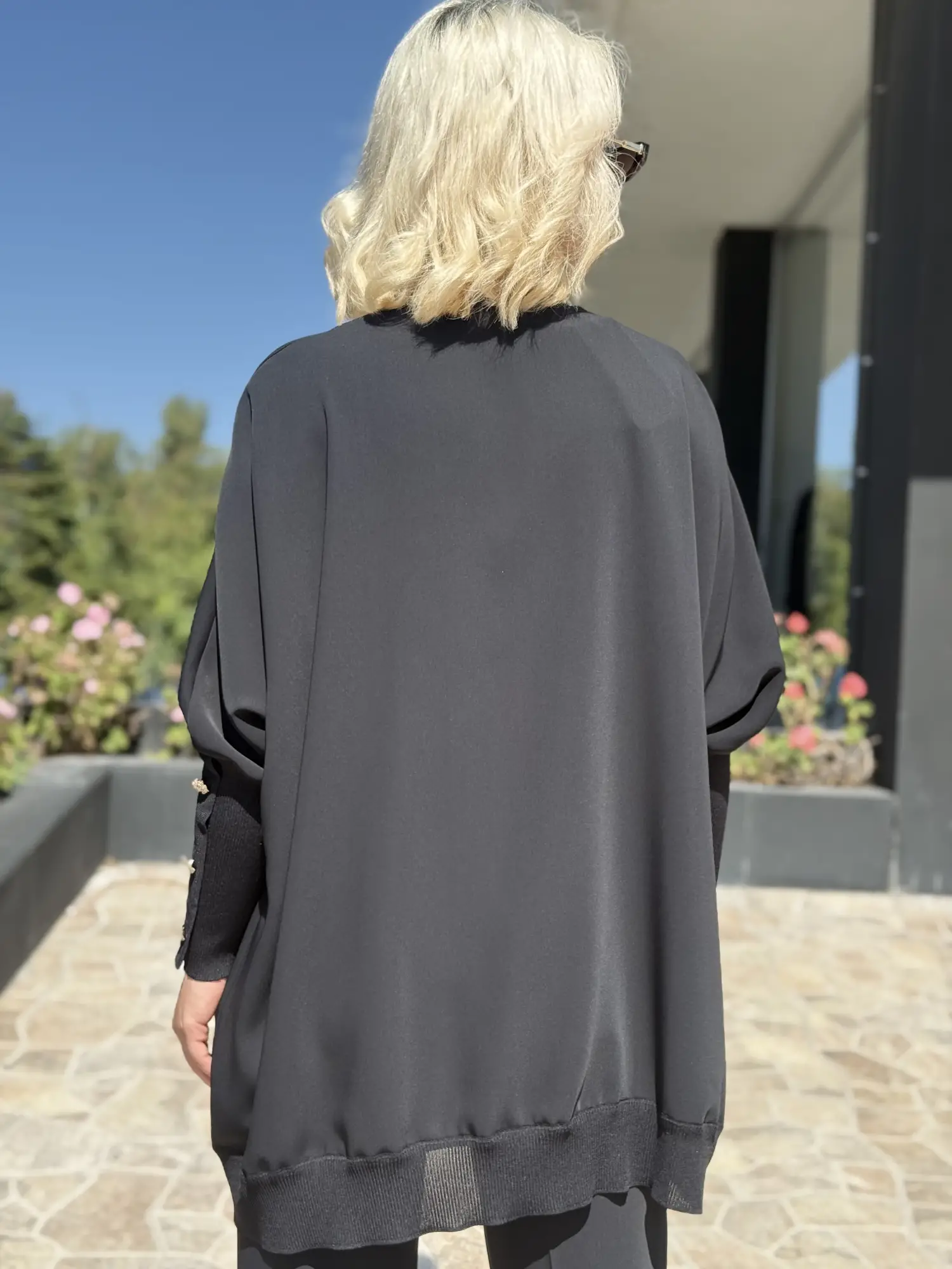 Ghisa Önü Triko Detaylı Ribanalı Krep Tunik G4491K