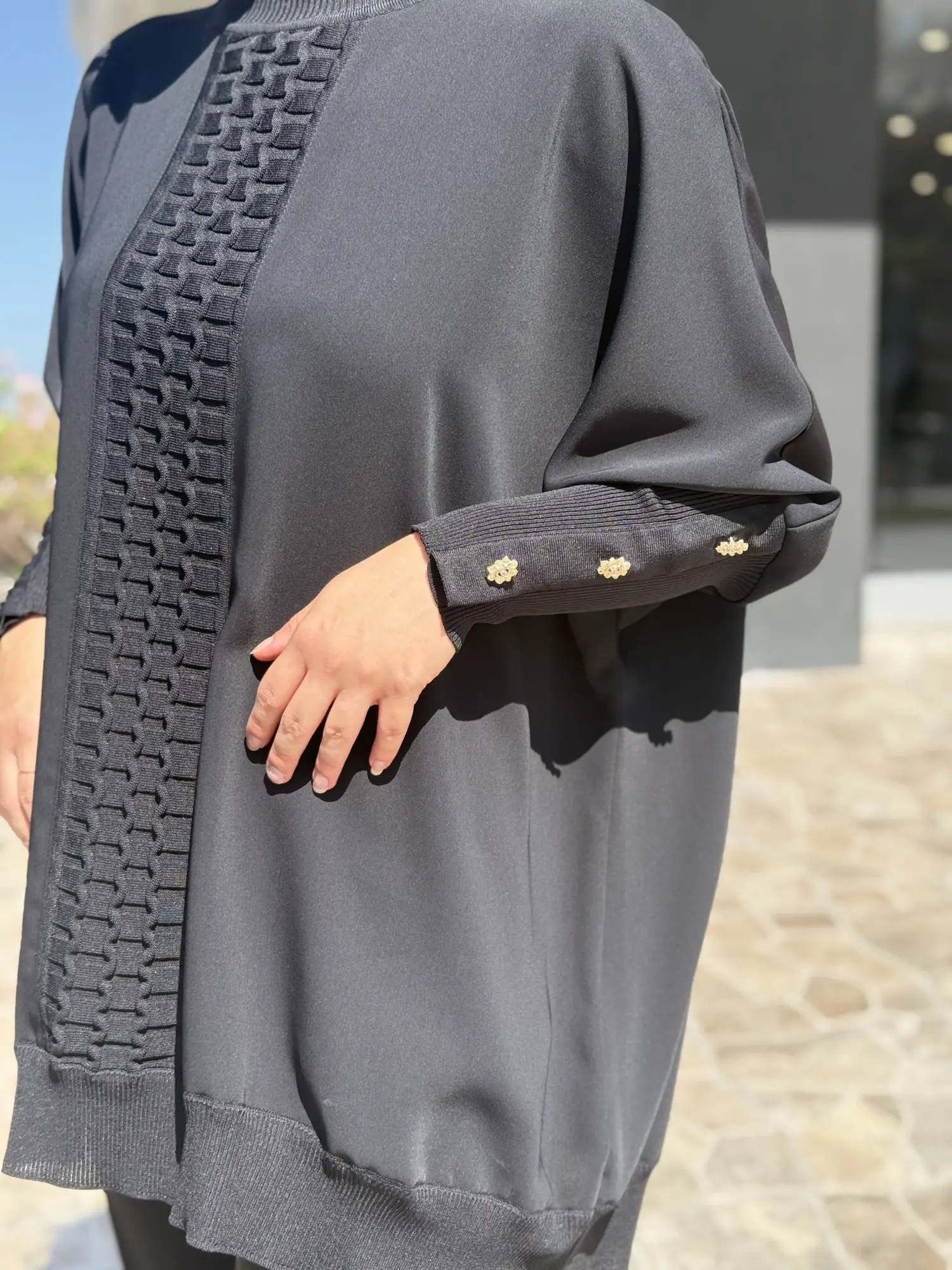 Ghisa Önü Triko Detaylı Ribanalı Krep Tunik G4491K