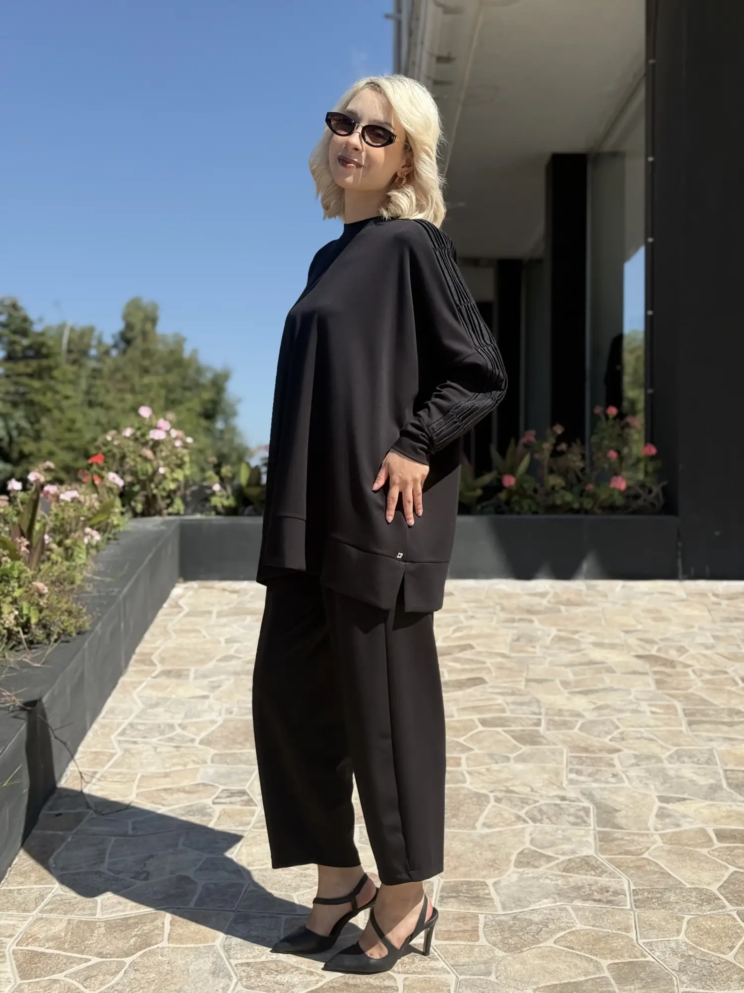 Ghisa Triko Detaylı Tunik Pantolon Takım G9201