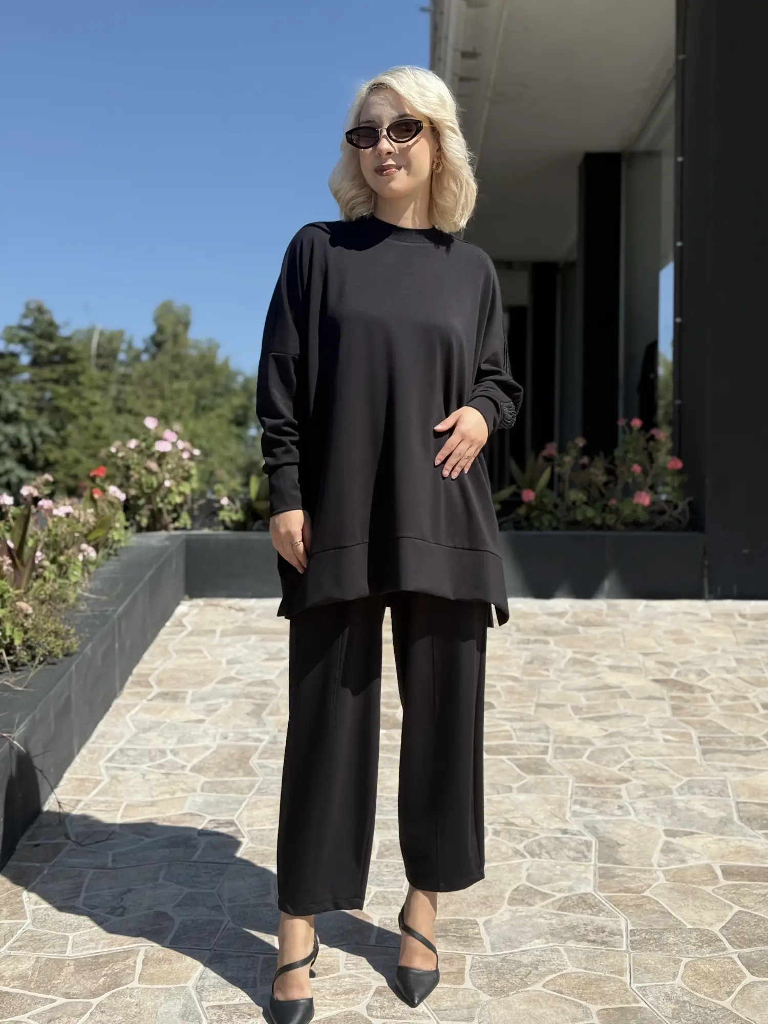Ghisa Triko Detaylı Tunik Pantolon Takım G9201