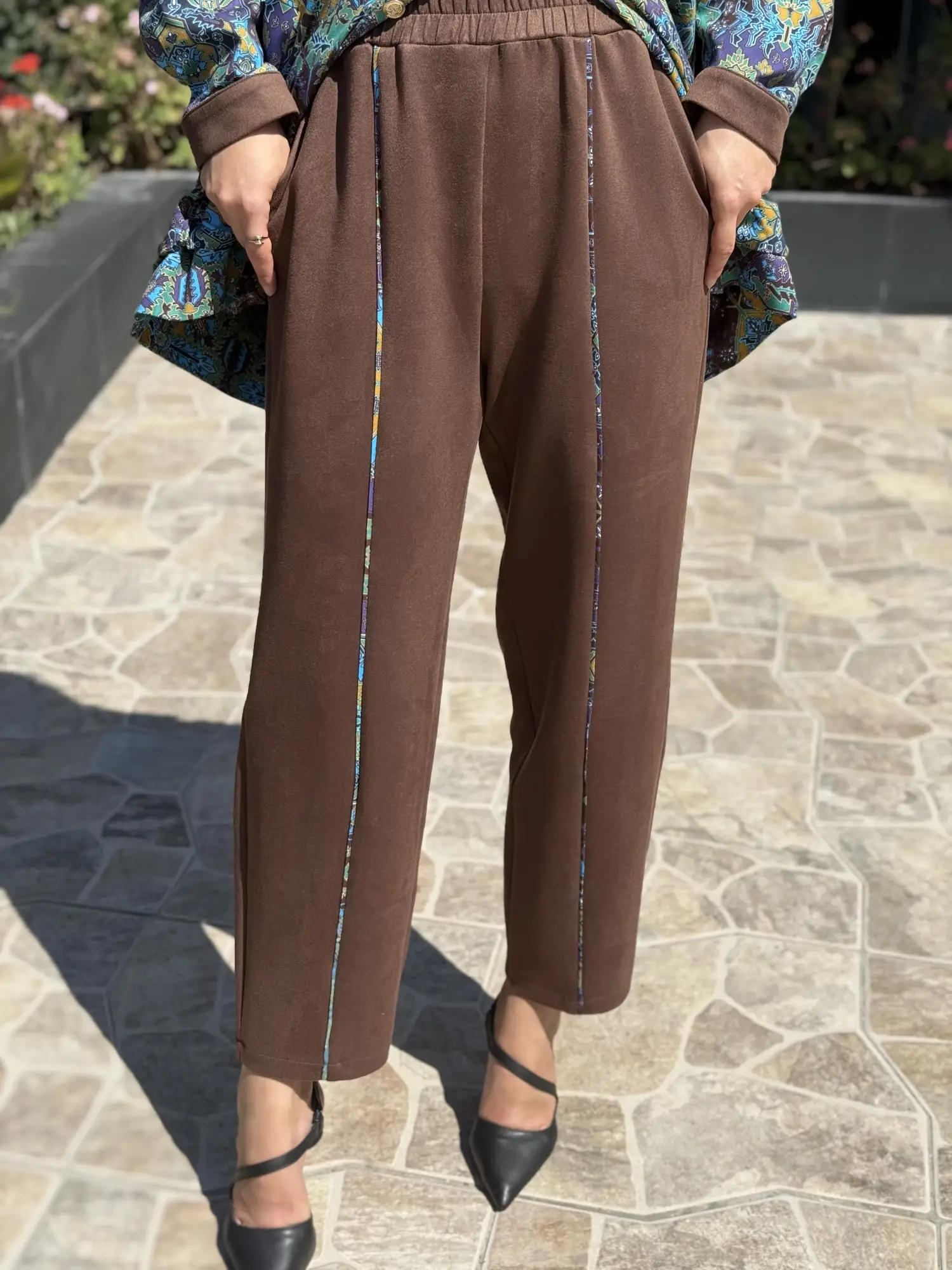 Ghisa Etnik Desenli Biye Detaylı Ceket Pantolon Takım G9206