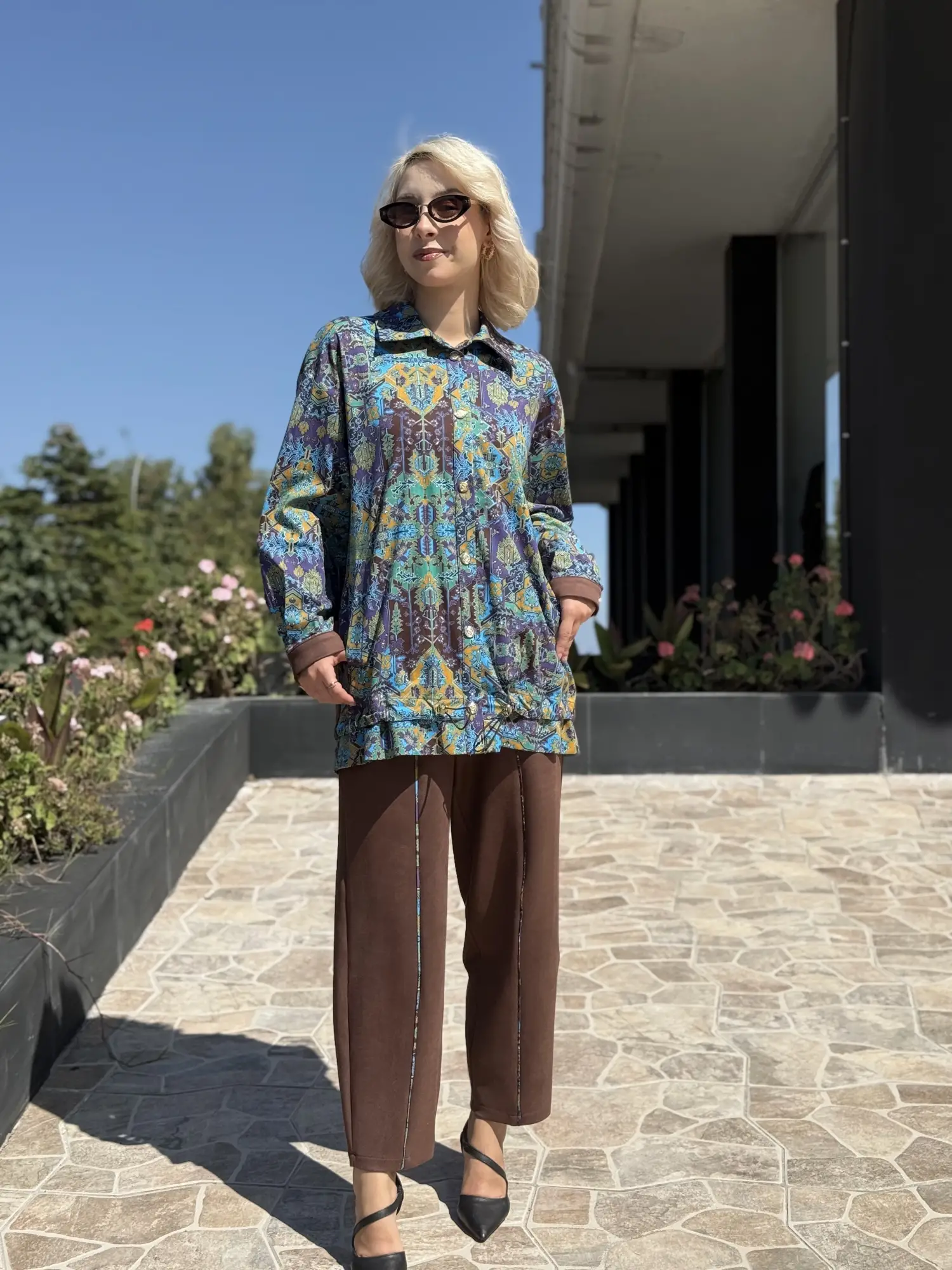 Ghisa Etnik Desenli Biye Detaylı Ceket Pantolon Takım G9206