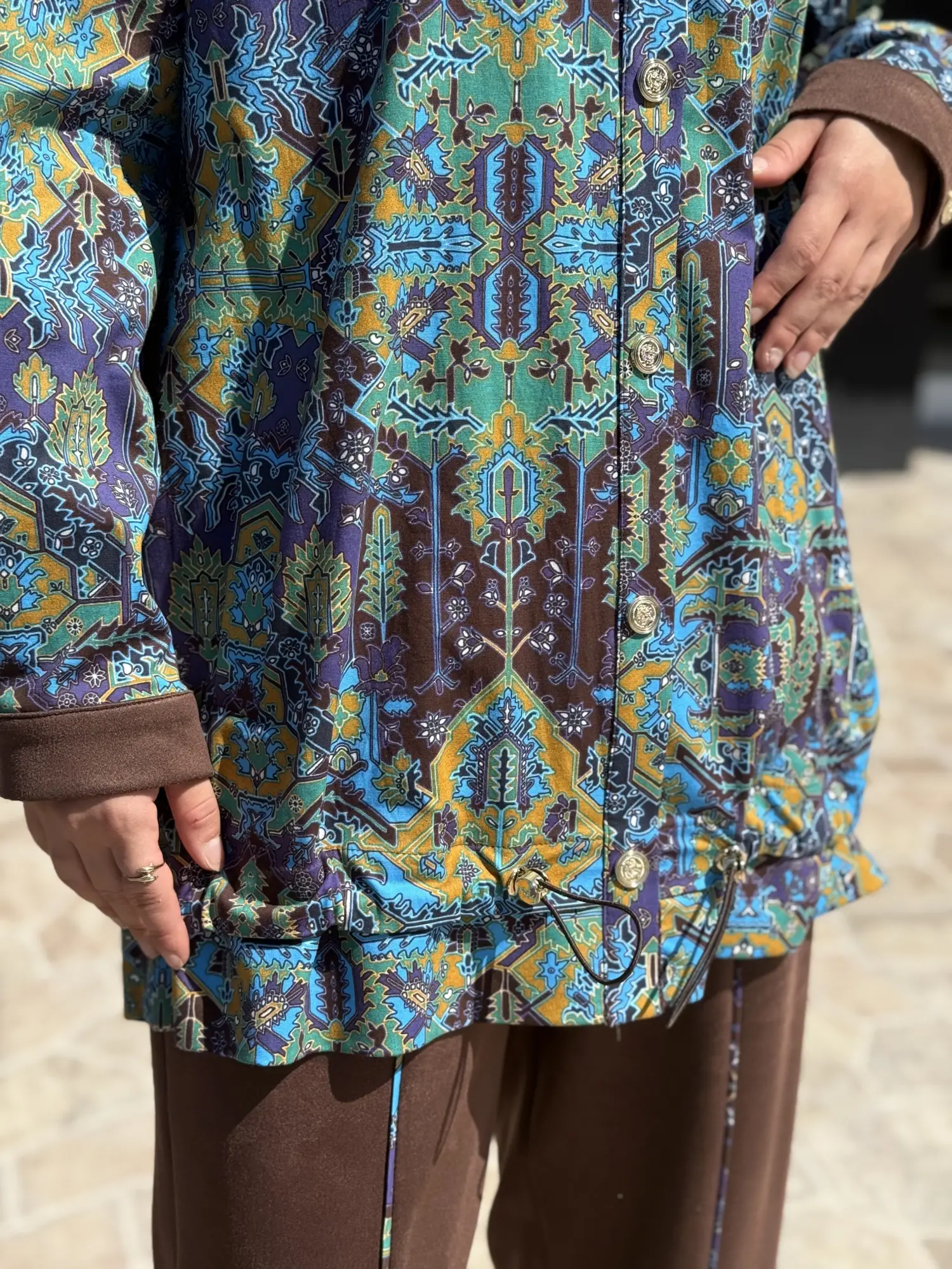Ghisa Etnik Desenli Biye Detaylı Ceket Pantolon Takım G9206