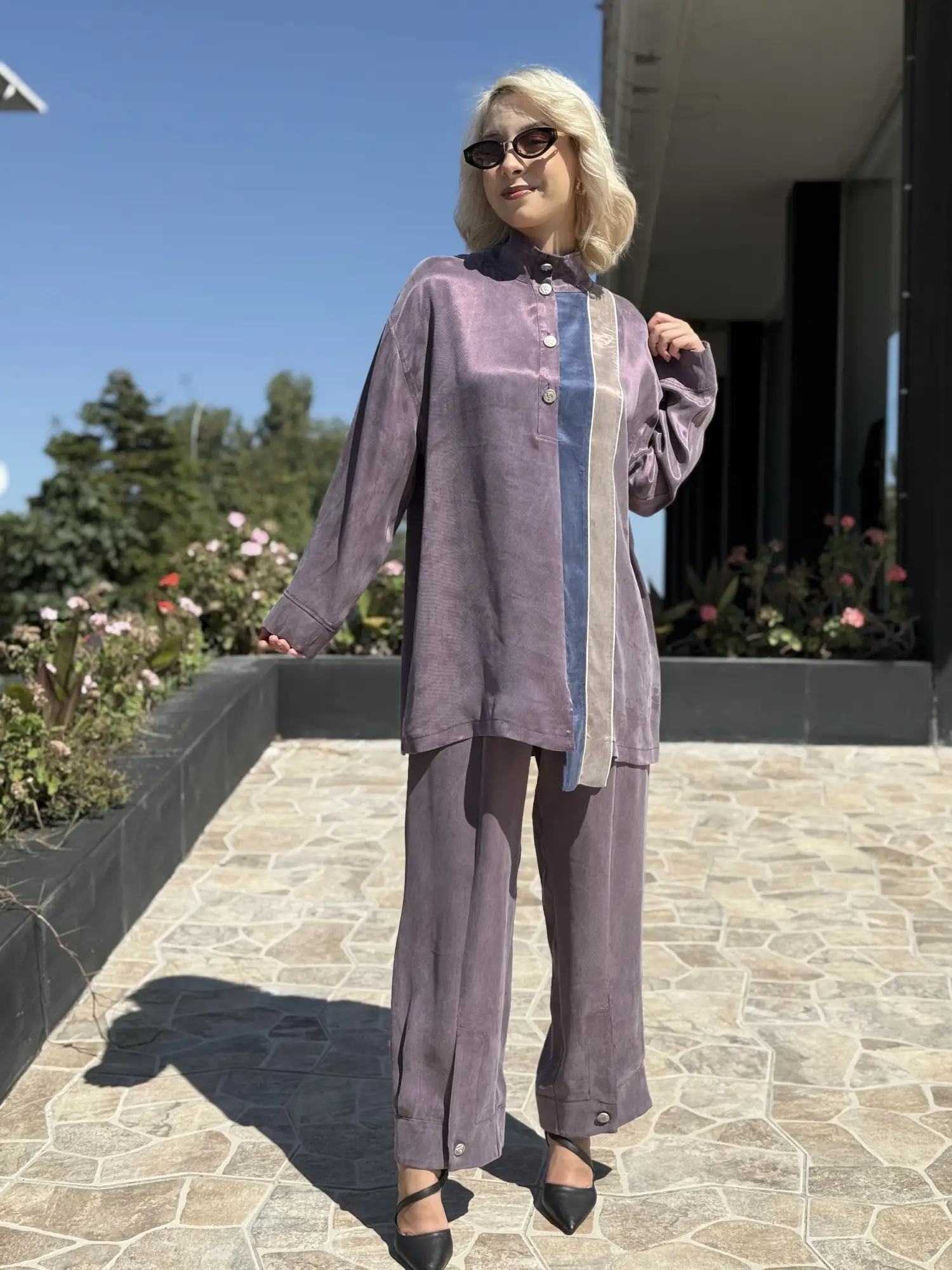 Ghisa Renk Kombinli Tunik Pantolon Takım G9412