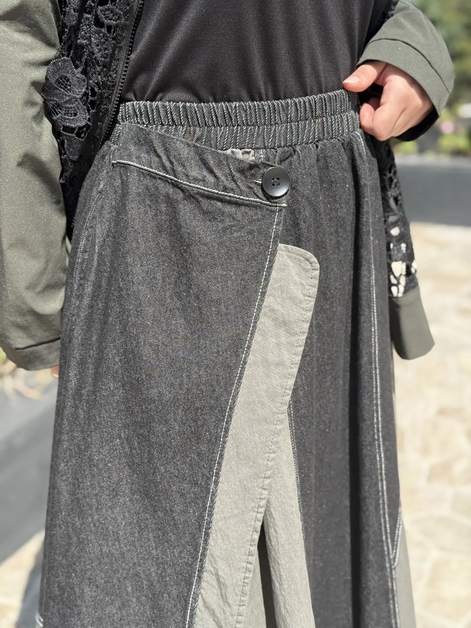 Ghisa Denim kombinli Güpür Detaylı Ceket Etek Takım G9354