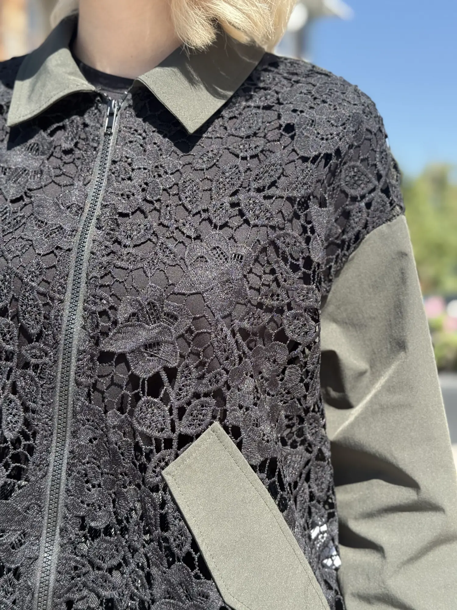 Ghisa Denim kombinli Güpür Detaylı Ceket Etek Takım G9354