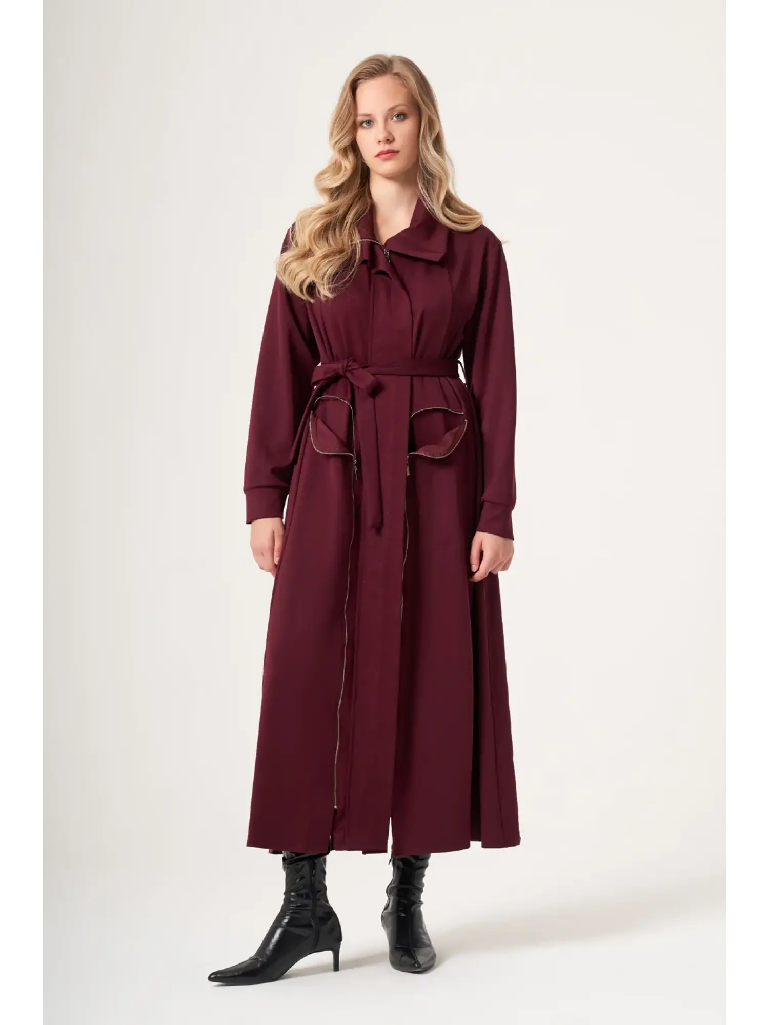 Misswhence Spor Dikiş ve Fermuar Detaylı Çelik Örme Pardesü 40517