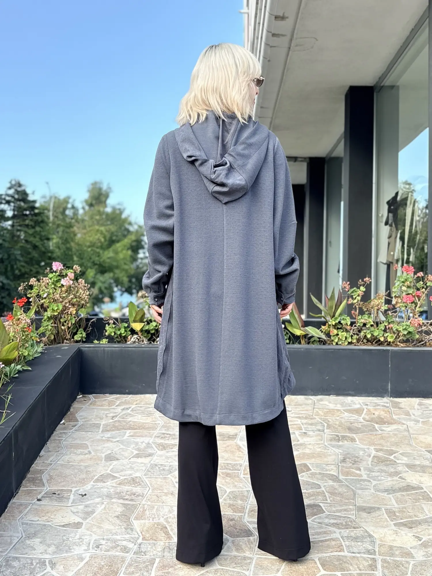 Misswhence Kapüşonlu Nevür Detaylı Kumlu Örme Kap 40401