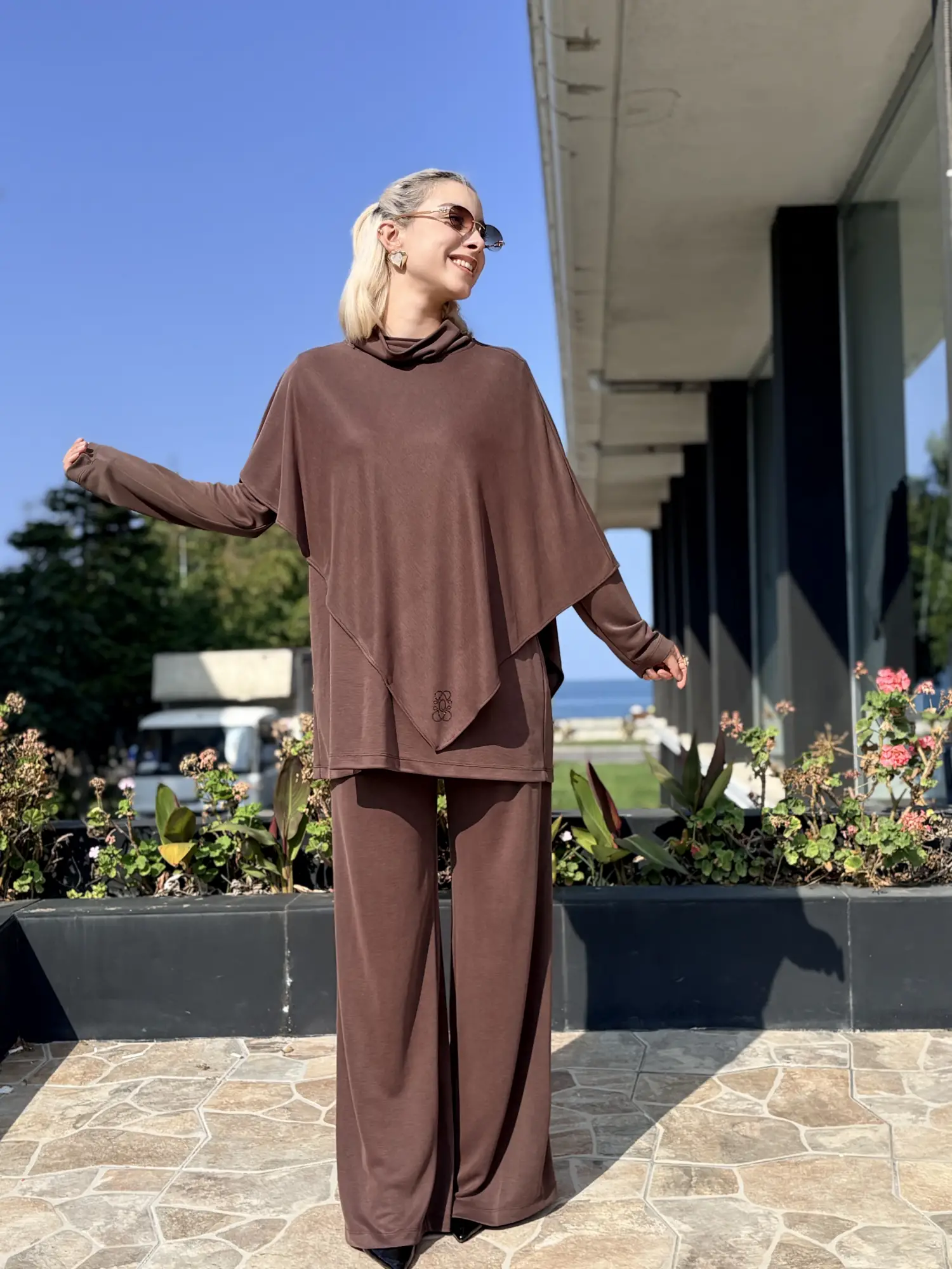 Qupra Panço Kombinli Modal Pike Kumaş Tunik Pantolon Takım WAF2276