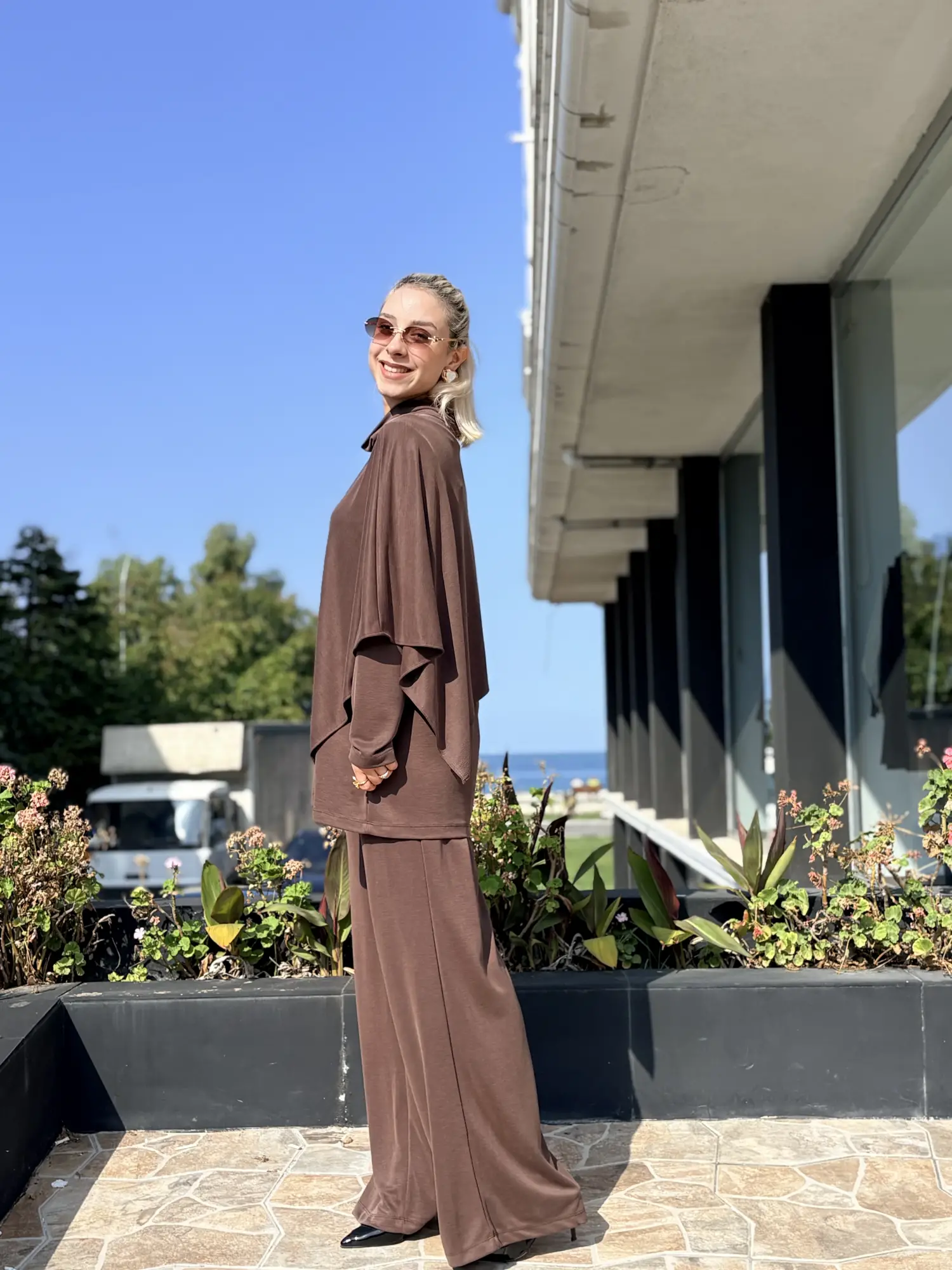 Qupra Panço Kombinli Modal Pike Kumaş Tunik Pantolon Takım WAF2276