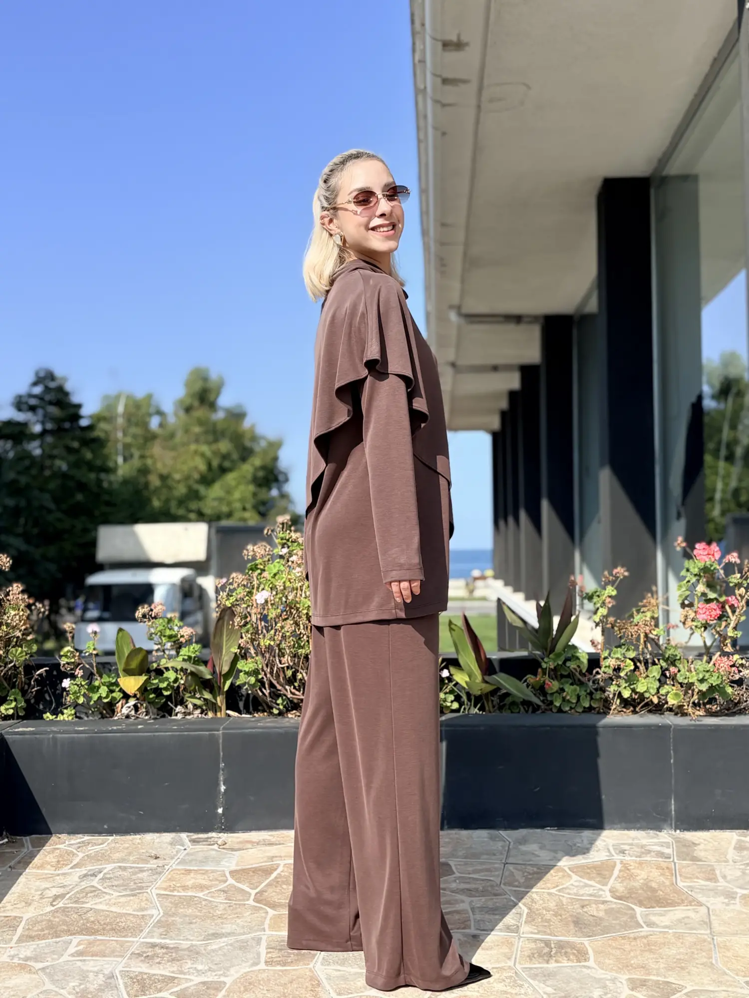 Qupra Panço Kombinli Modal Pike Kumaş Tunik Pantolon Takım WAF2276