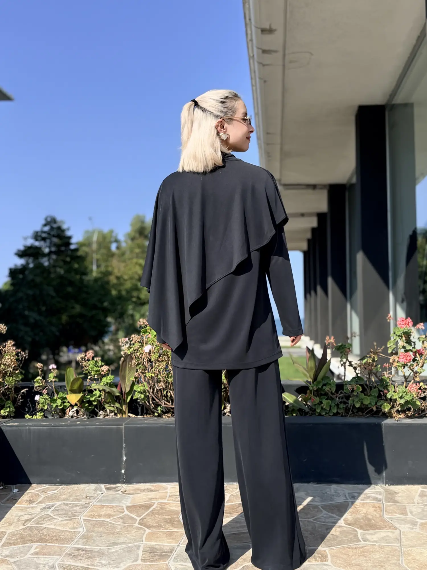 Qupra Panço Kombinli Modal Pike Kumaş Tunik Pantolon Takım WAF2276
