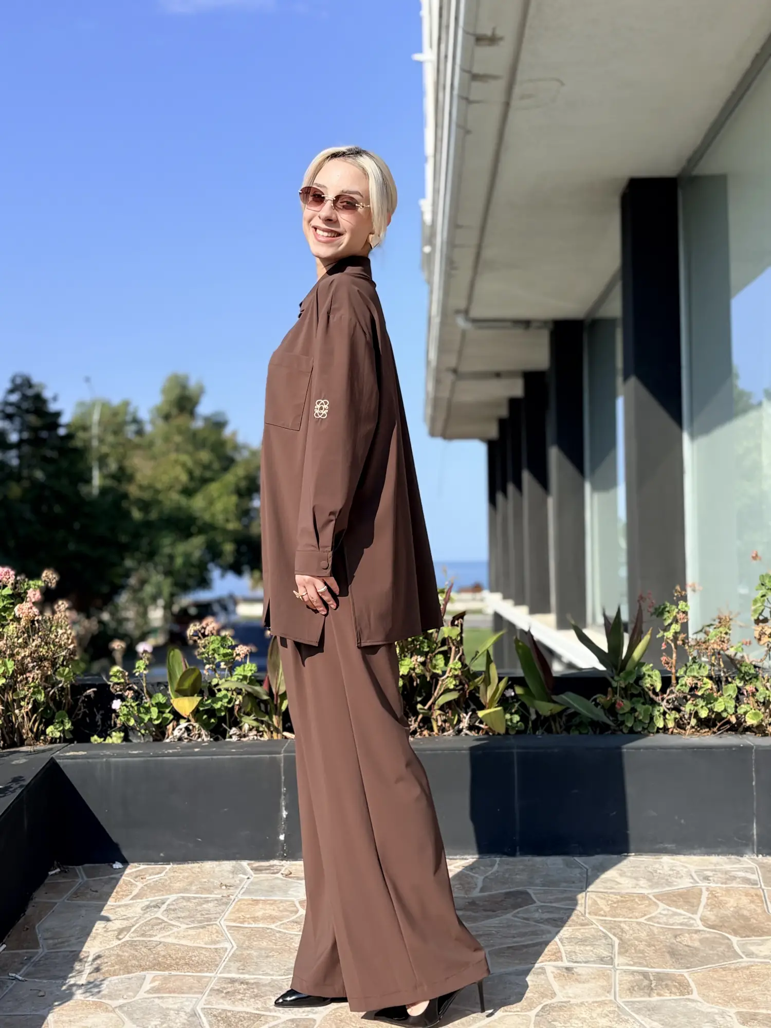 Qupra Nakış Detaylı Cepli Gömlek Pantolon Takım WAF22110