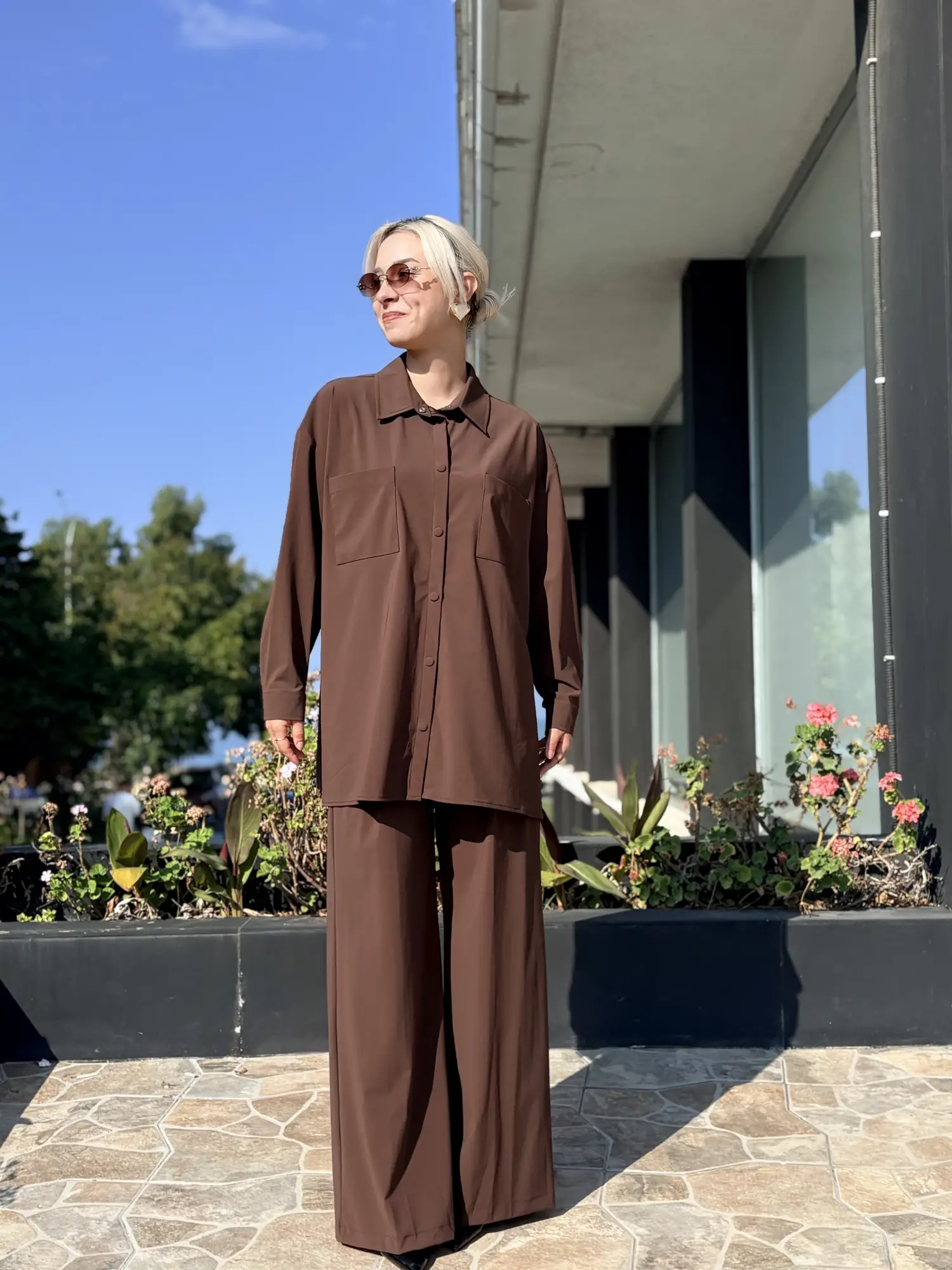 Qupra Nakış Detaylı Cepli Gömlek Pantolon Takım WAF22110