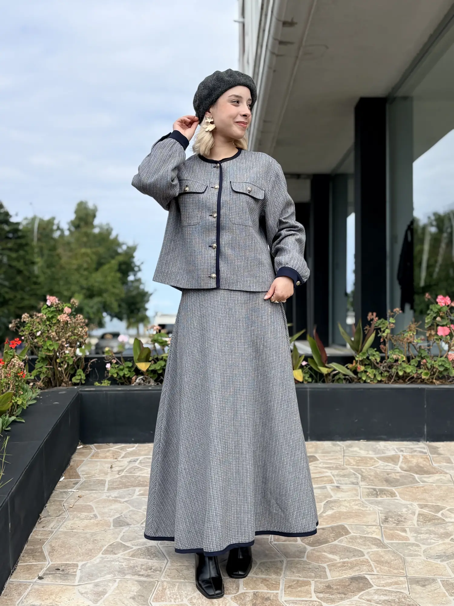 Kayra Tüvit Kumaş Ceket Etek Takım KA16030Y