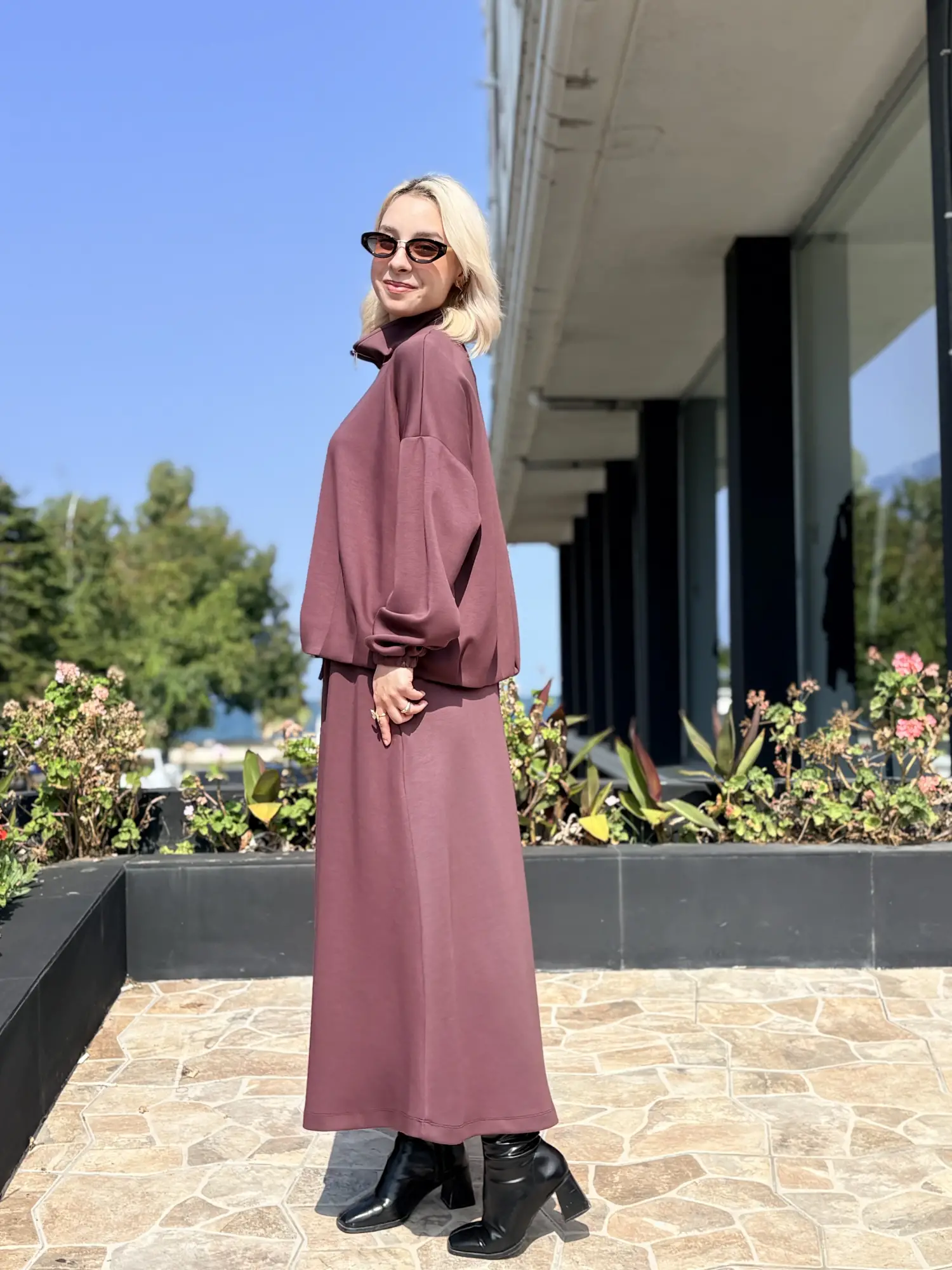 Kayra Pens detaylı Spor Ceket Etek Takım KA16020