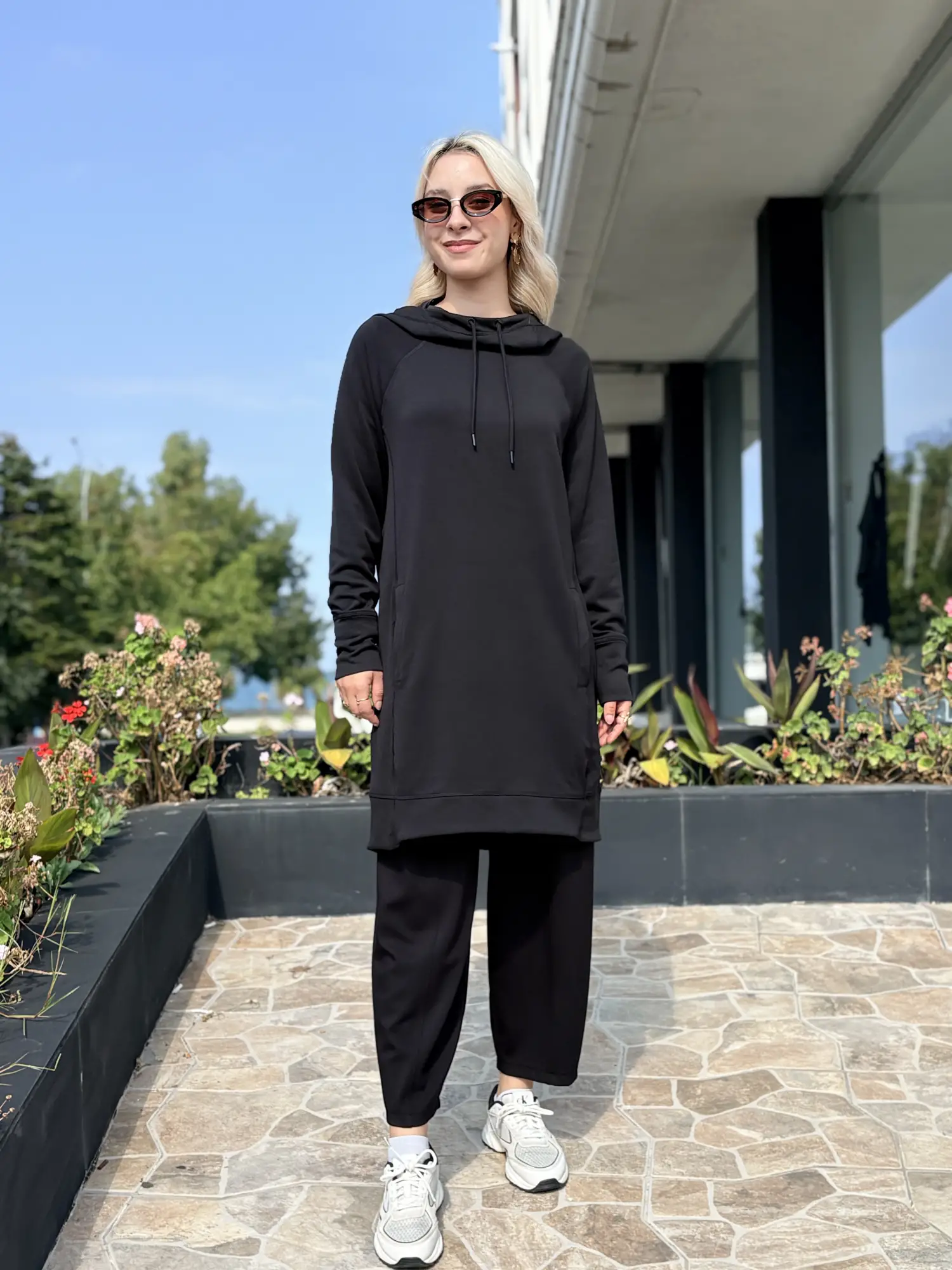 Kayra Kapüşonlu Cepli Modal Sweatshirt KA21047