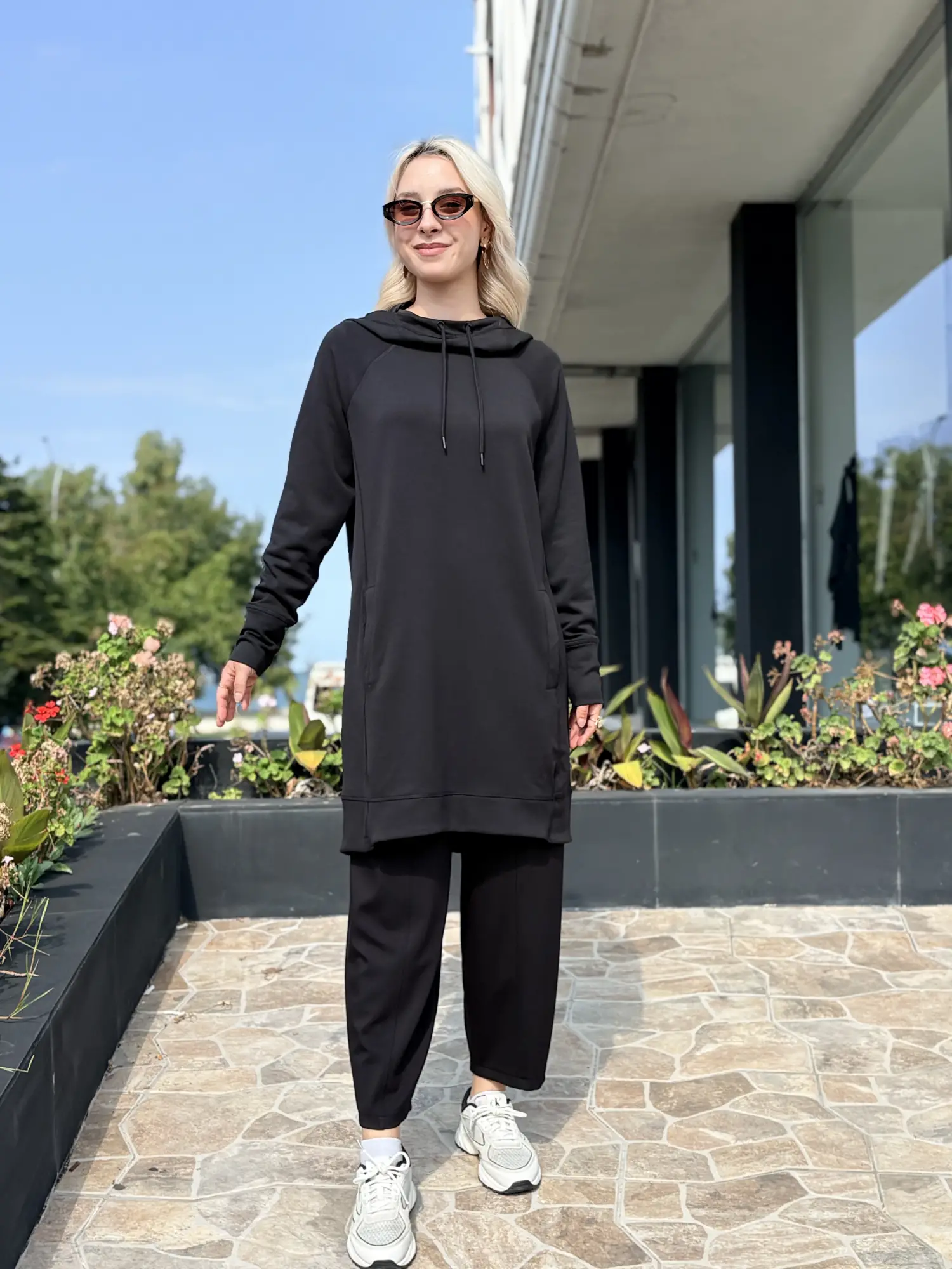 Kayra Kapüşonlu Cepli Modal Sweatshirt KA21047
