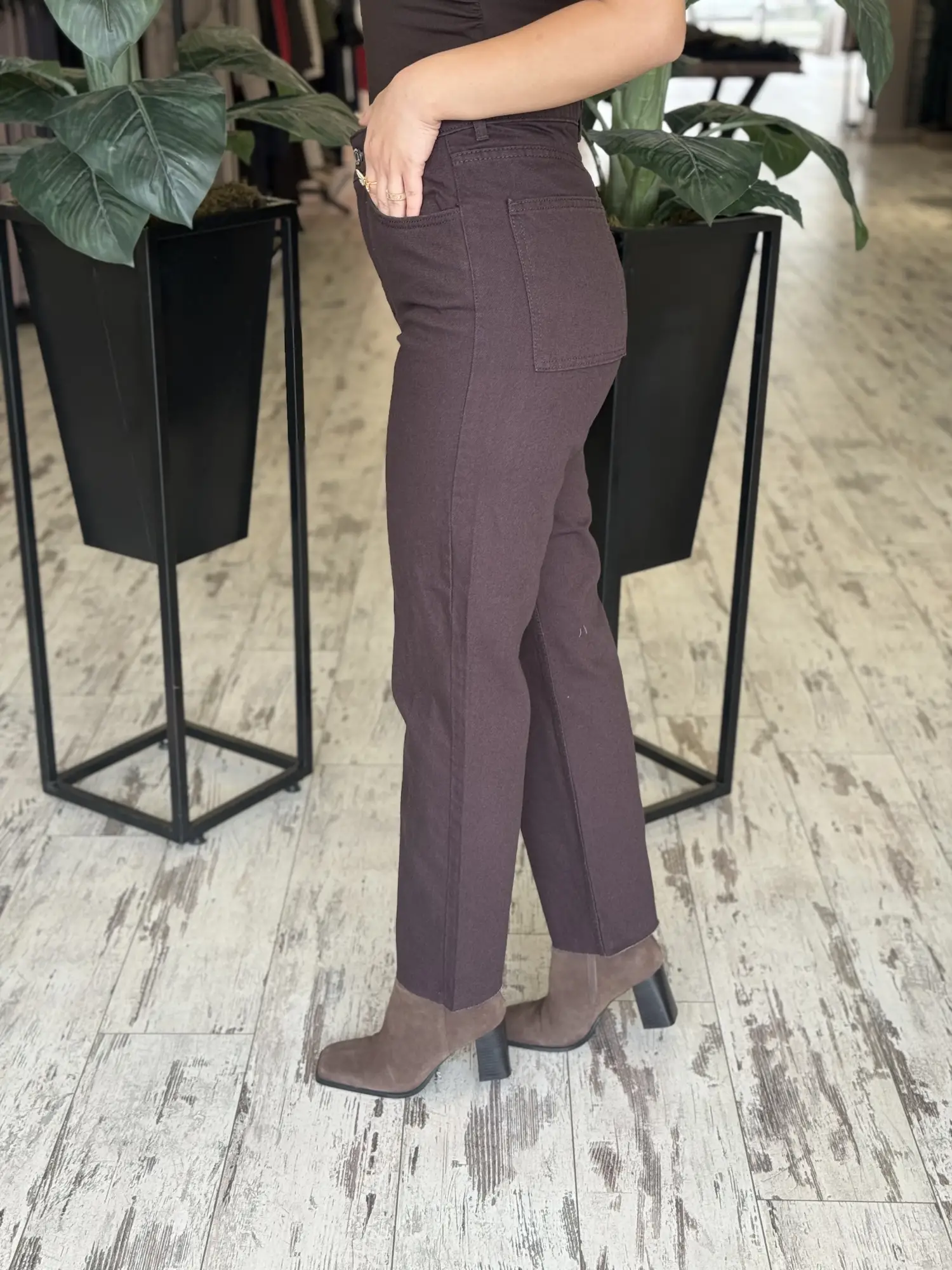 QooQ Store Kesik Paça Straight Jean Pantolon 27FW332
