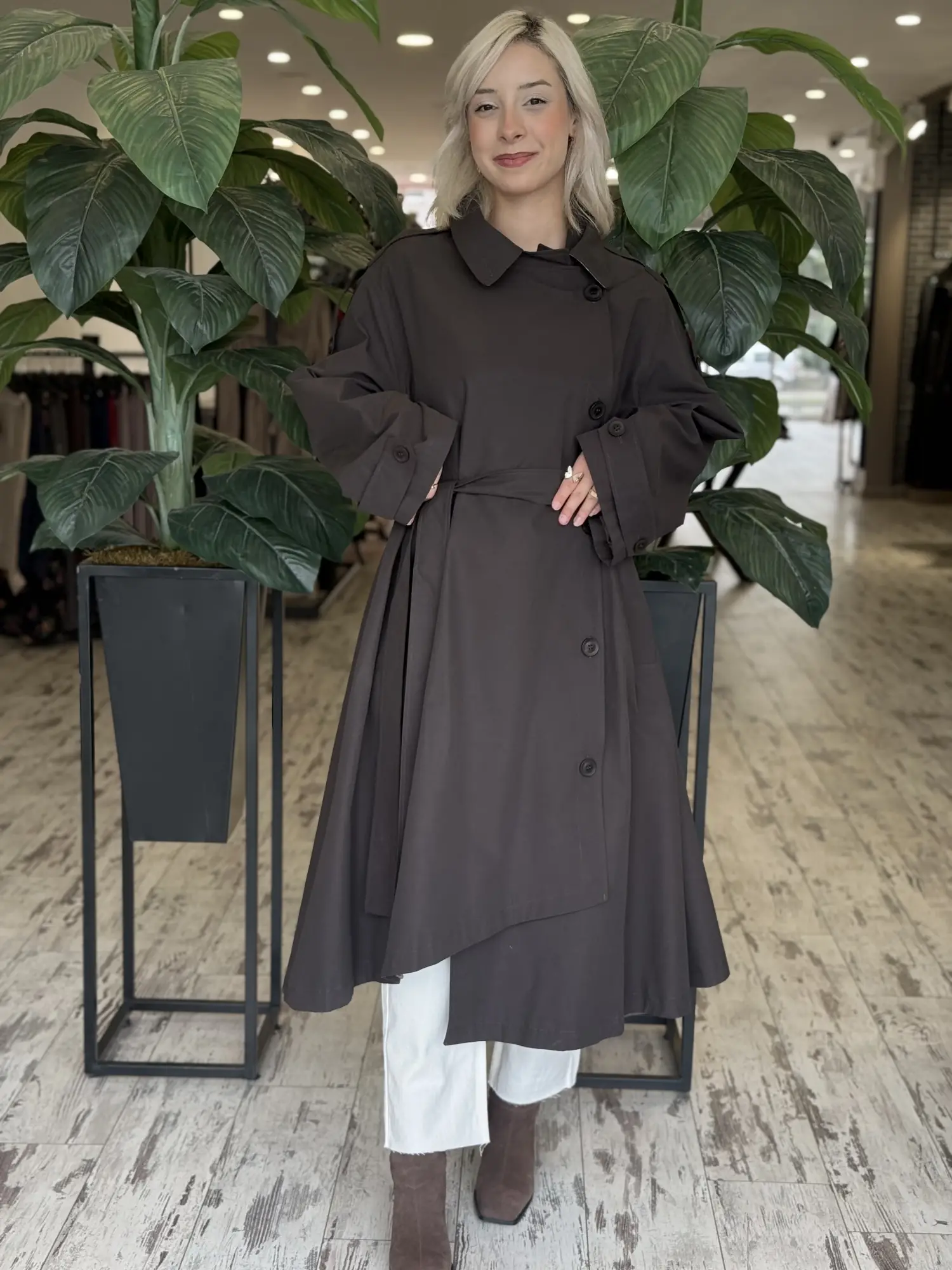 QooQ Store Anvelop Asimetrik Trench 27FW601