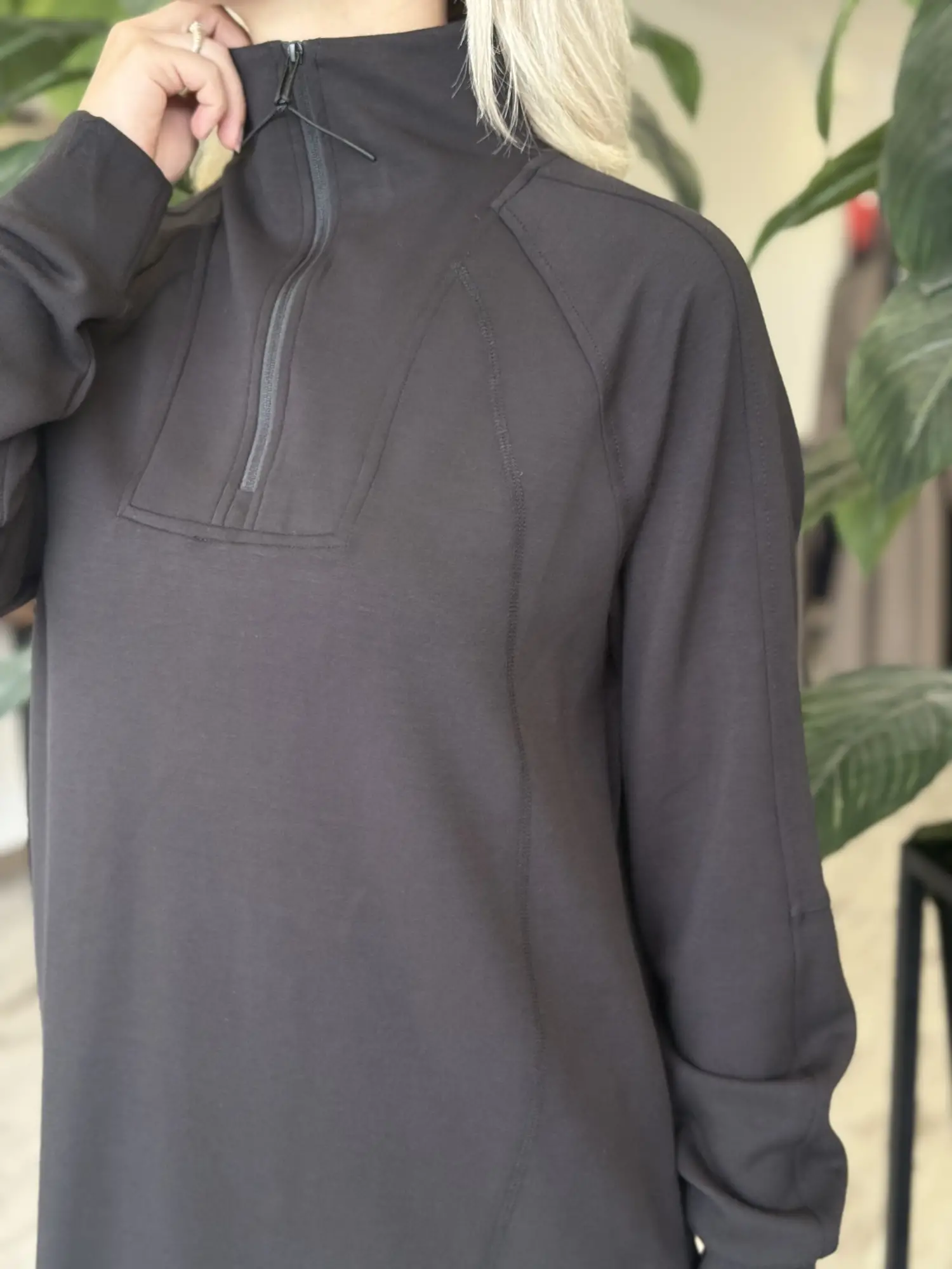 Kayra Spor Fermuar Ve Dikiş Detaylı Tunik Pantolon Takım KA16001