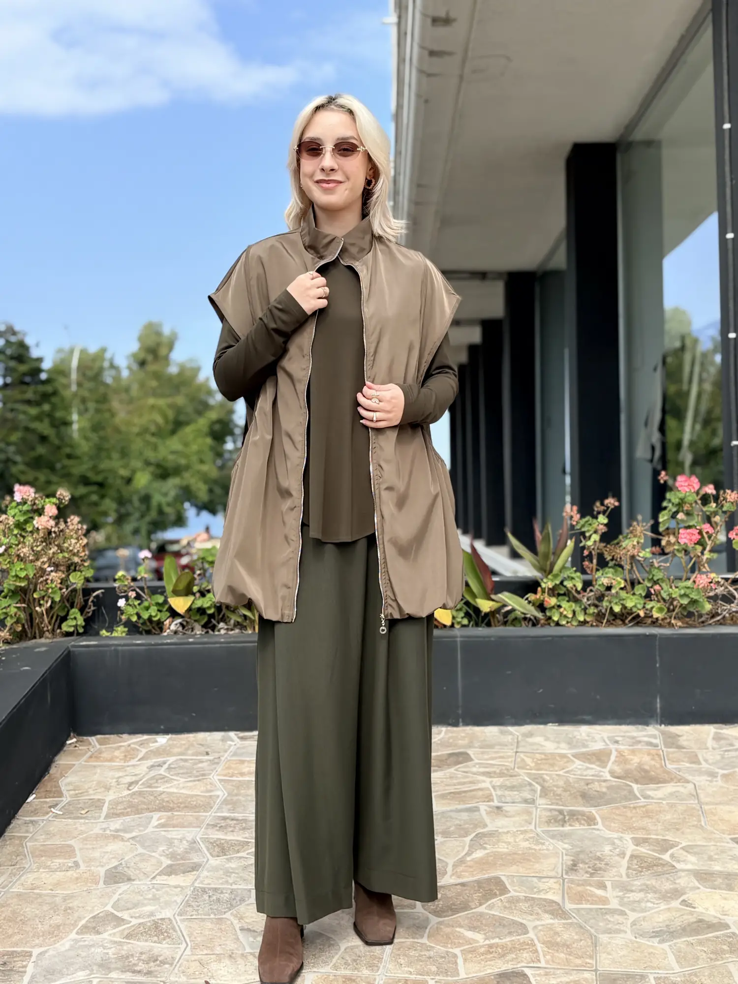 Almarwah Geniş Cep Detaylı Fermuarlı Yelek 405042