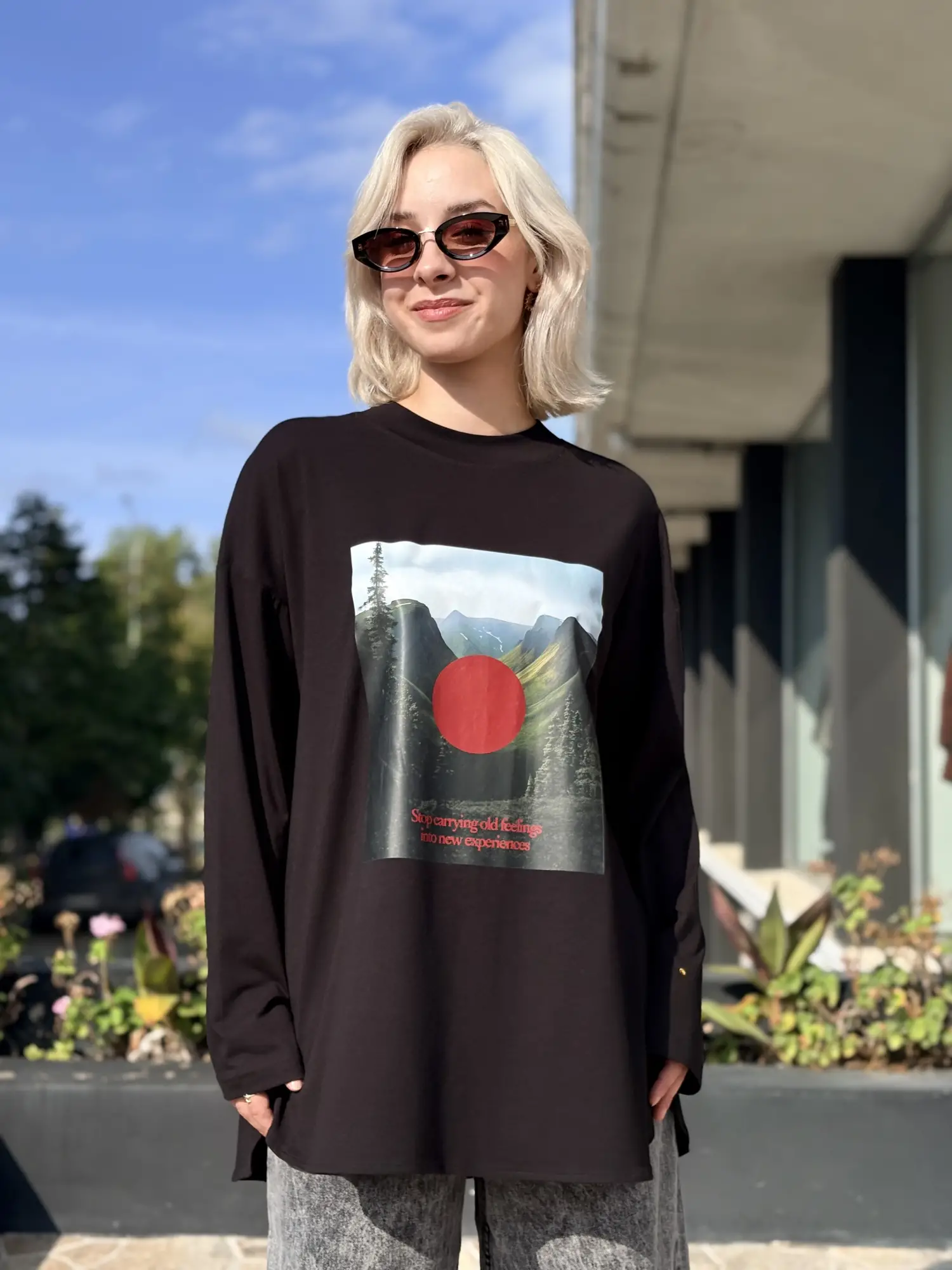 Almarwah Baskı Detaylı Sweat Tunik ALL1009