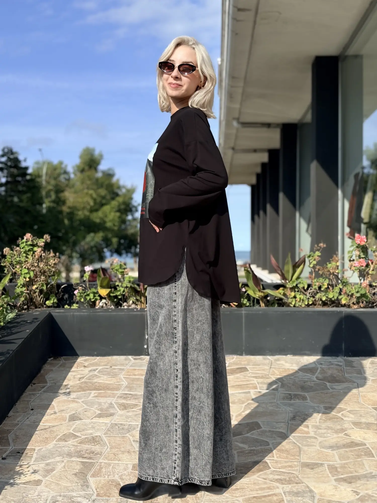 Almarwah Baskı Detaylı Sweat Tunik ALL1009