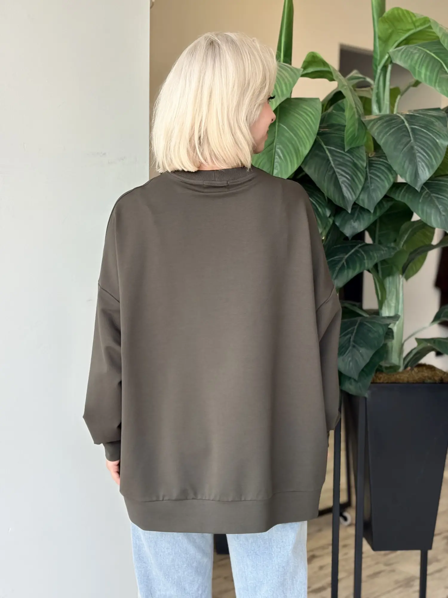 Almarwah Kontrast Ribana Detaylı Sweat Tunik ALL1001