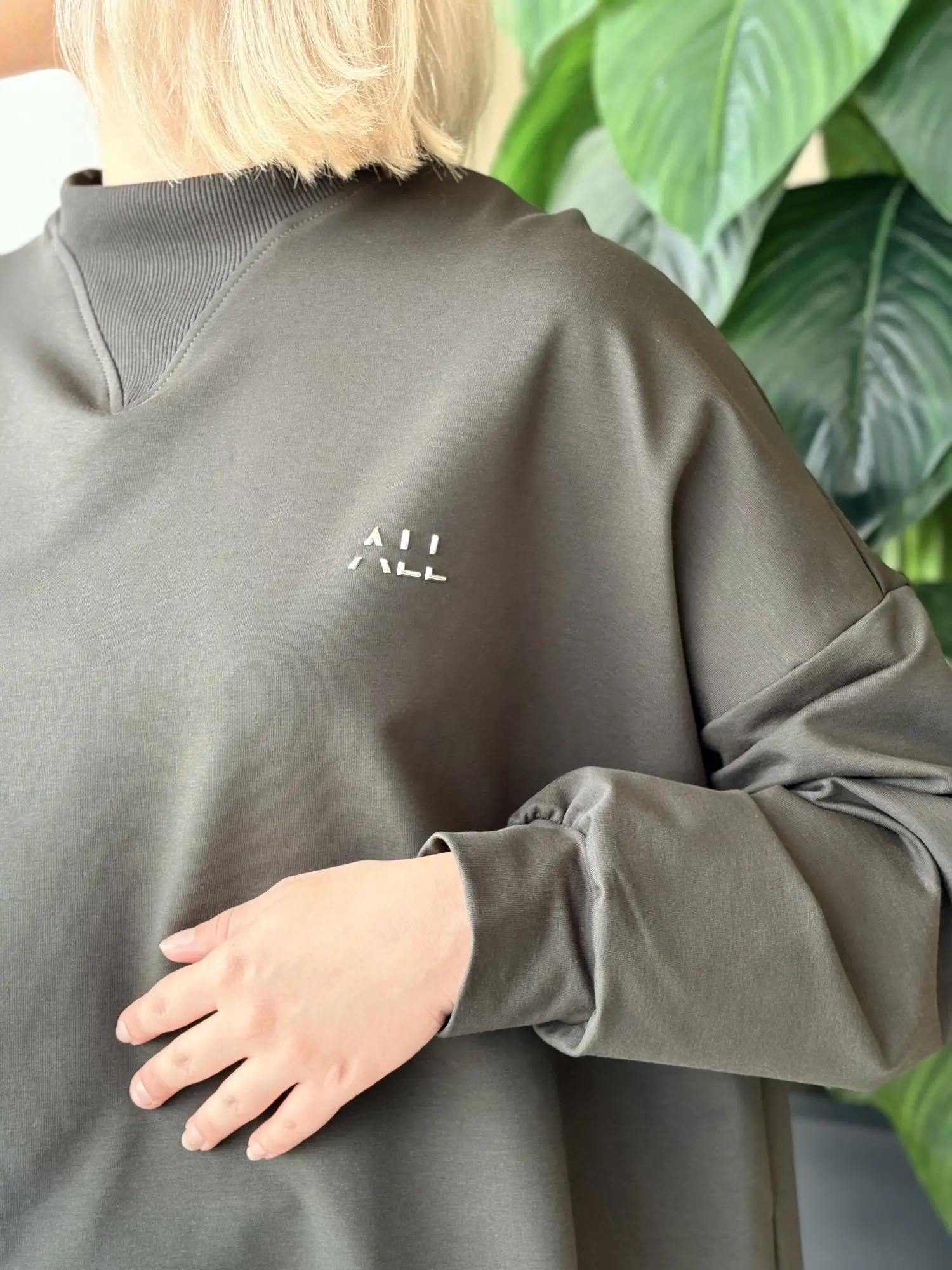 Almarwah Kontrast Ribana Detaylı Sweat Tunik ALL1001
