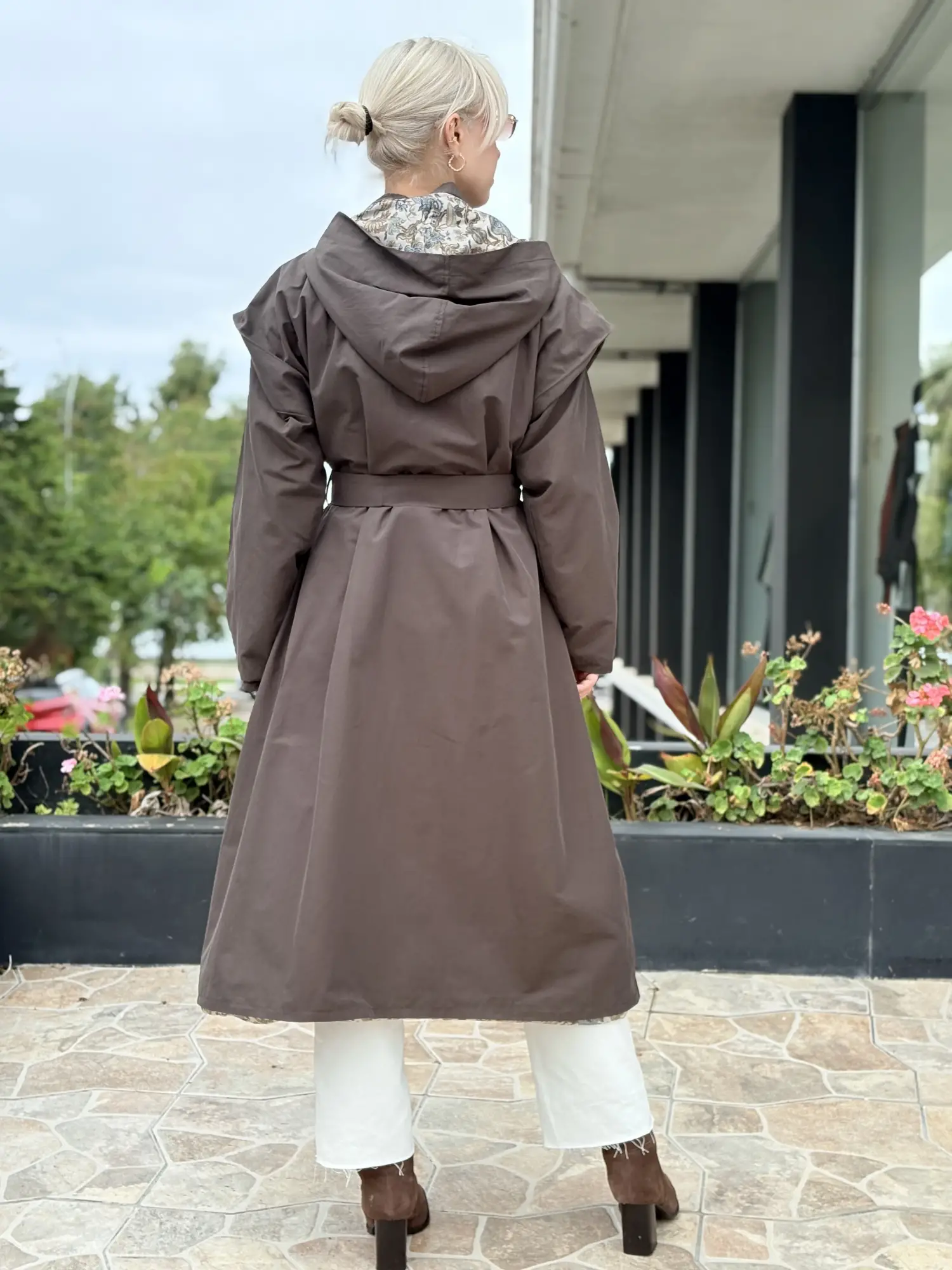 Beiaz Lora Pelerinli Trenchkot SK271002