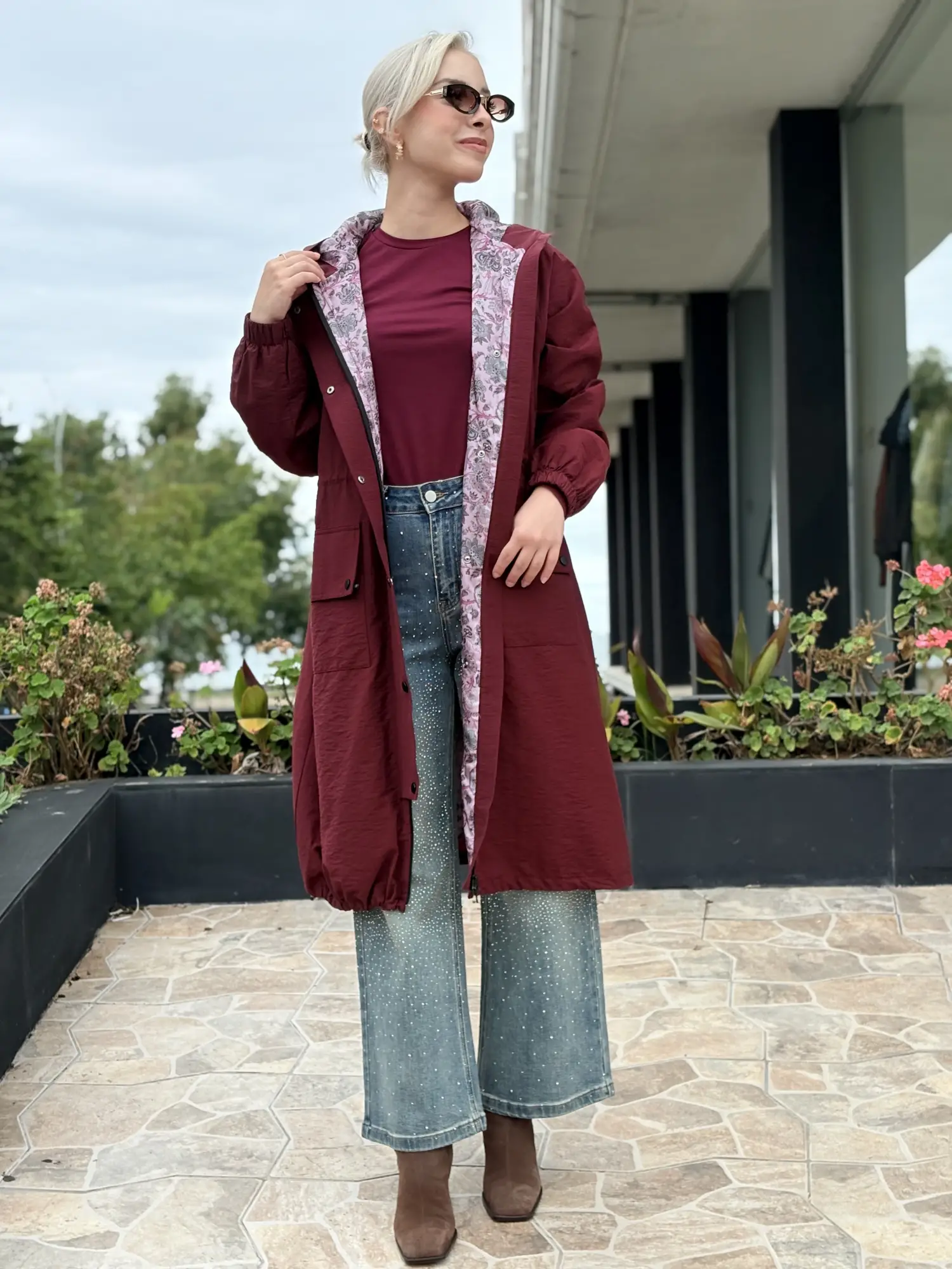 Beiaz Nora Büzgülü Trençkot SK271001