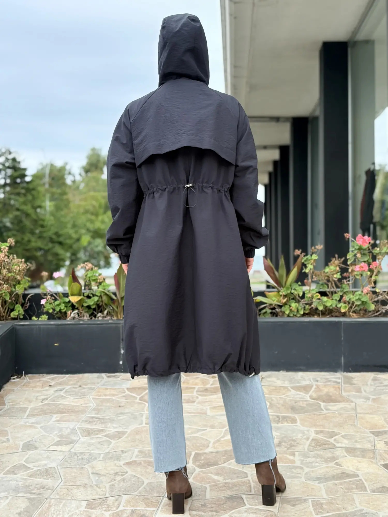 Beiaz Nora Büzgülü Trençkot SK271001
