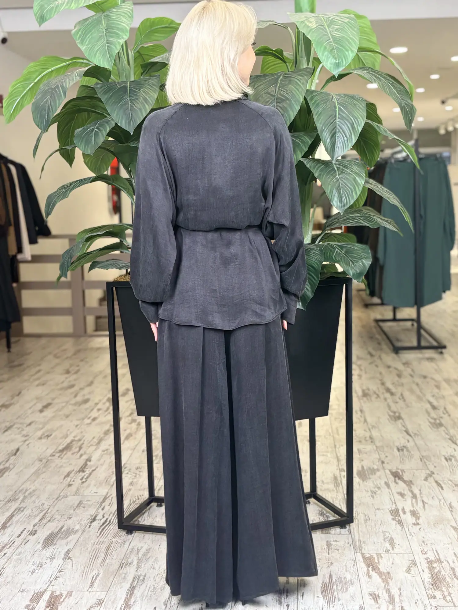 Qupra Şal Yaka Detaylı Tunik Pantolon Takım WAF2215