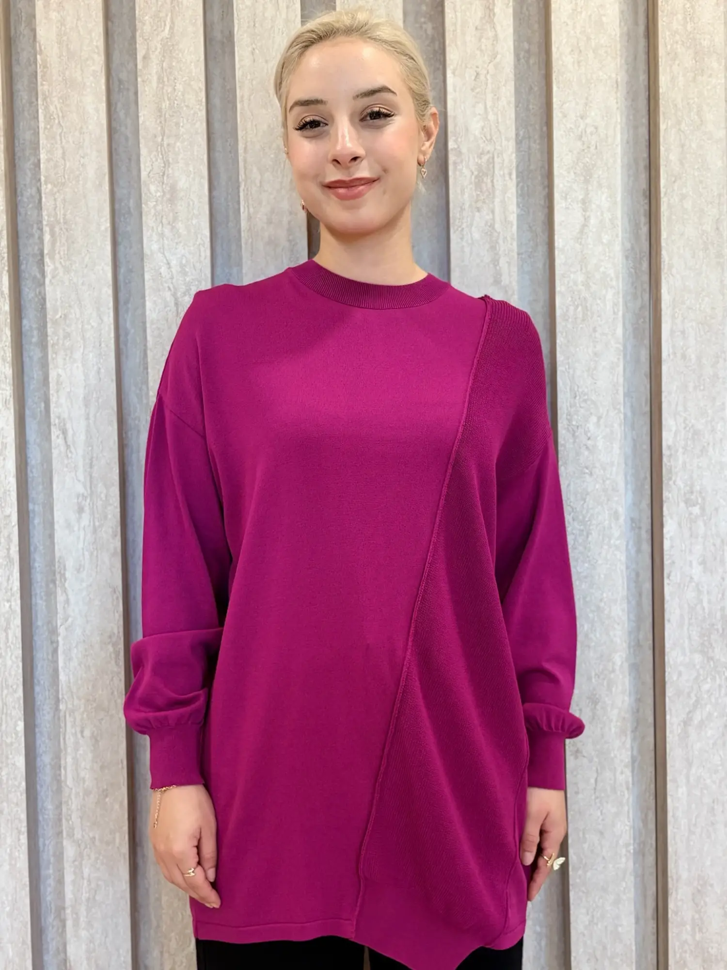 Tığ Triko Örgü Detaylı Rayon Tunik TNK21872Y