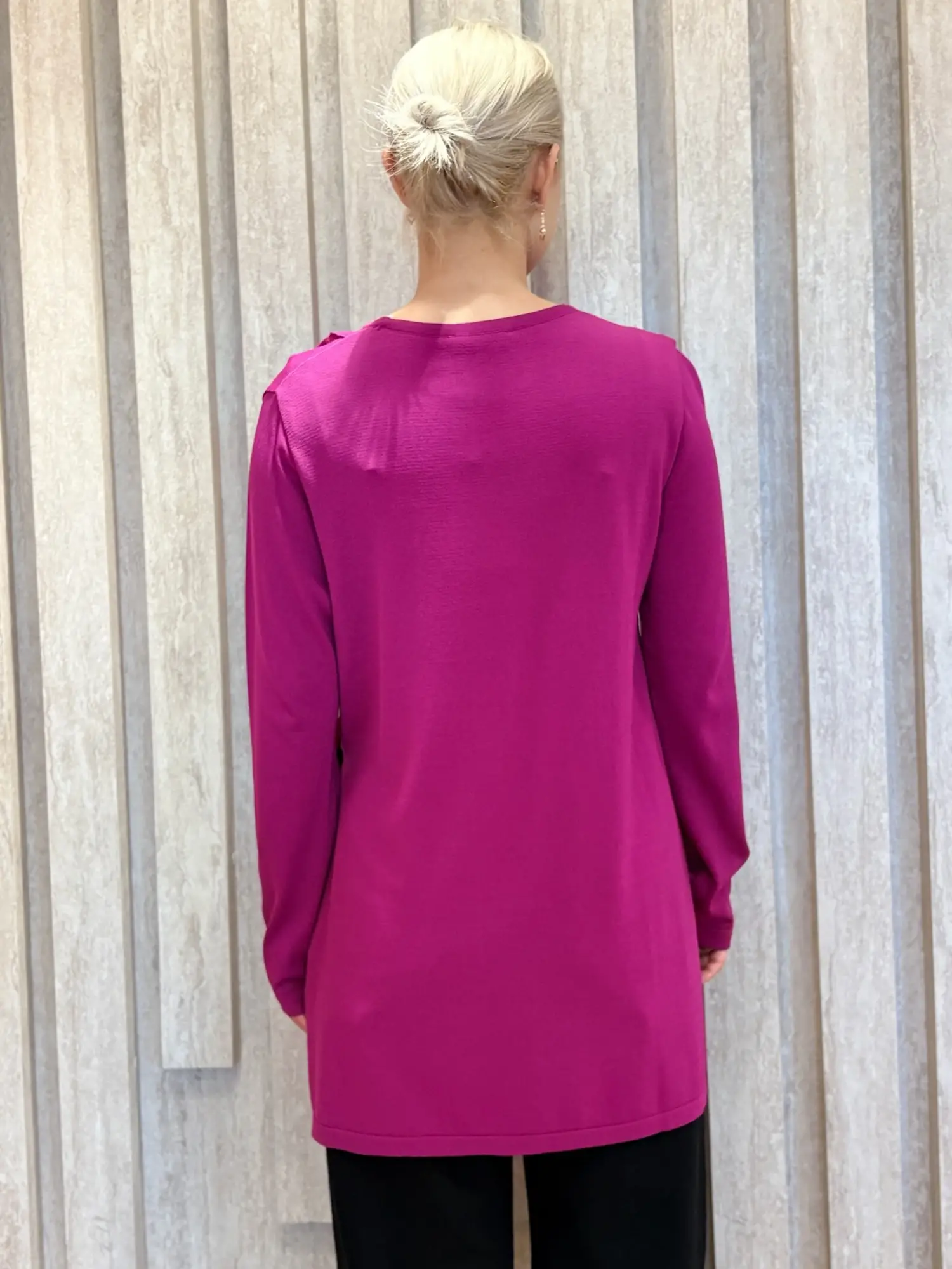 Tığ Triko Yandan Bağlama Detaylı Rayon Triko Tunik TNK22111