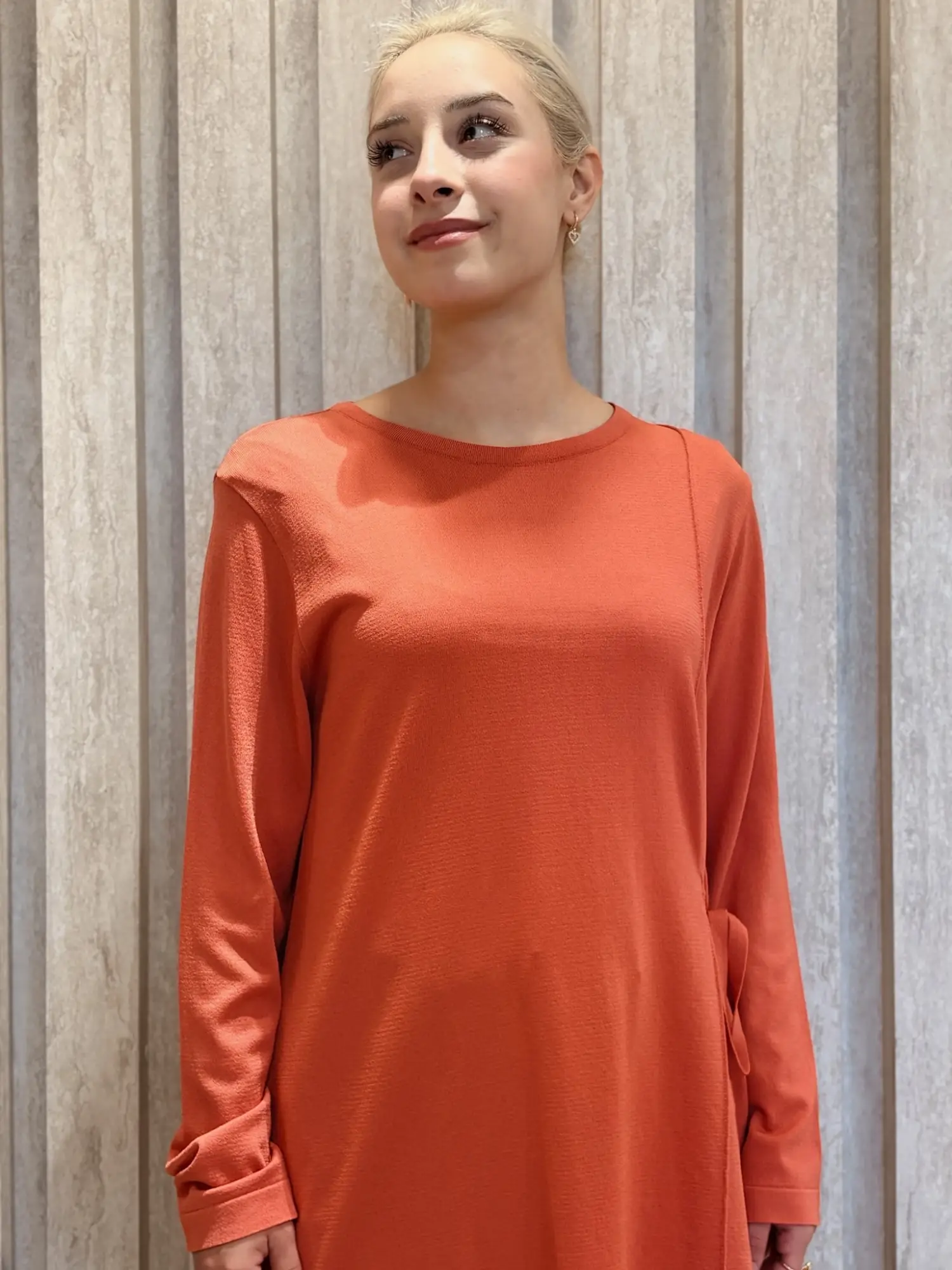 Tığ Triko Yandan Bağlama Detaylı Rayon Triko Tunik TNK22111