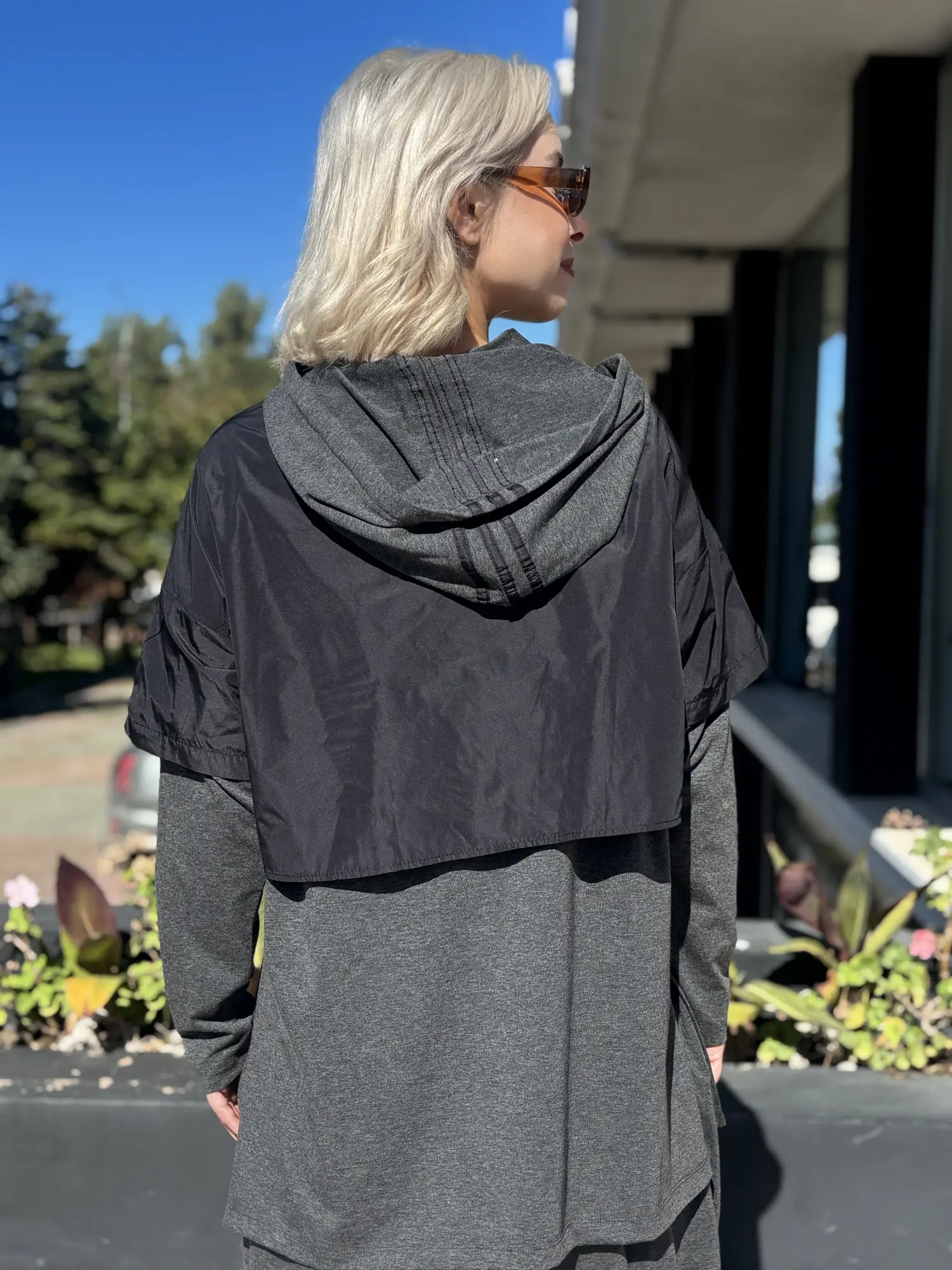 Almarwah teknik Kumaş Detaylı Kapüşonlu Sweat Pantolon Takım ALL3019