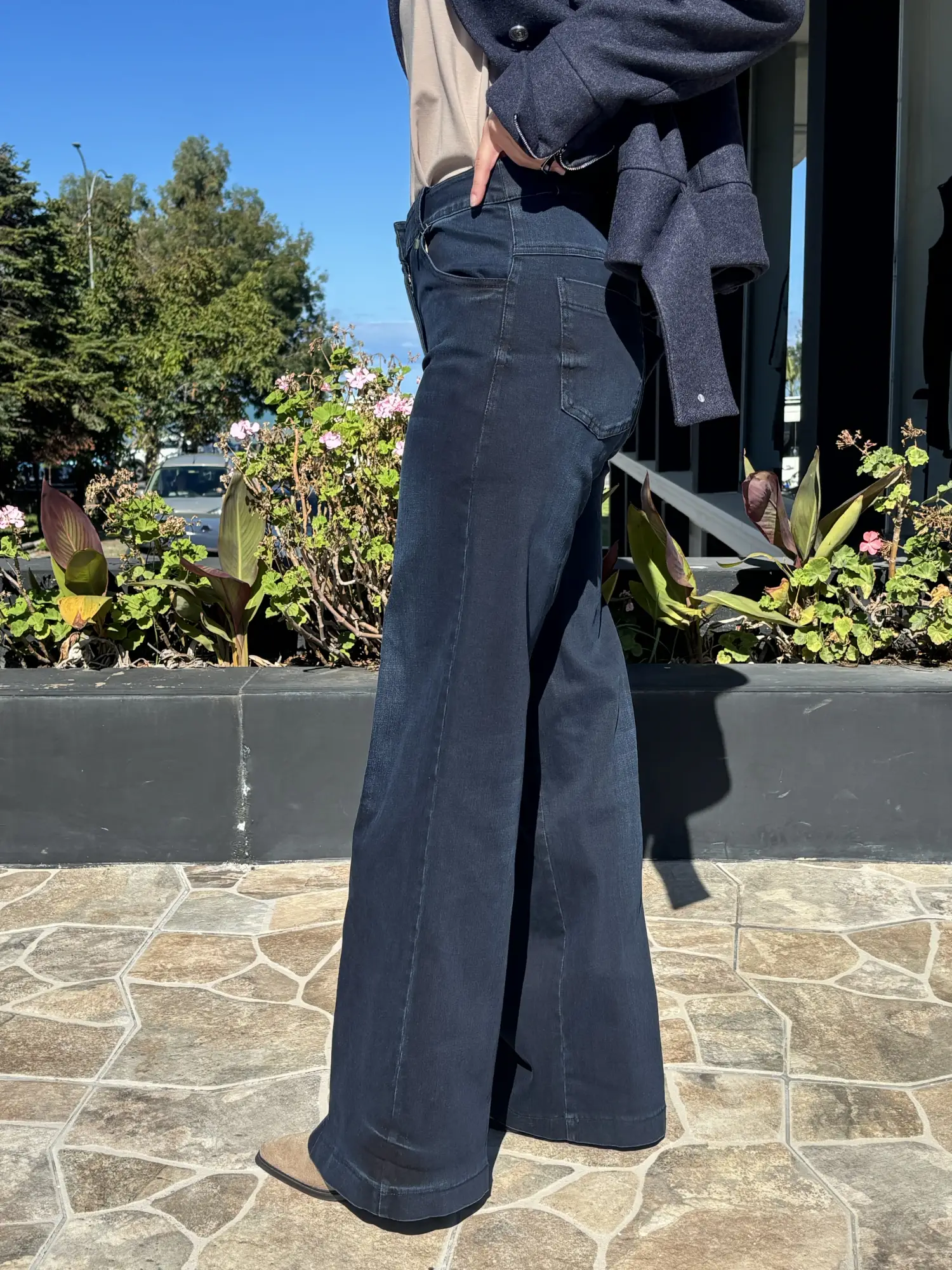 Misswhence Likralı Geniş Paça Kot Pantolon 40105