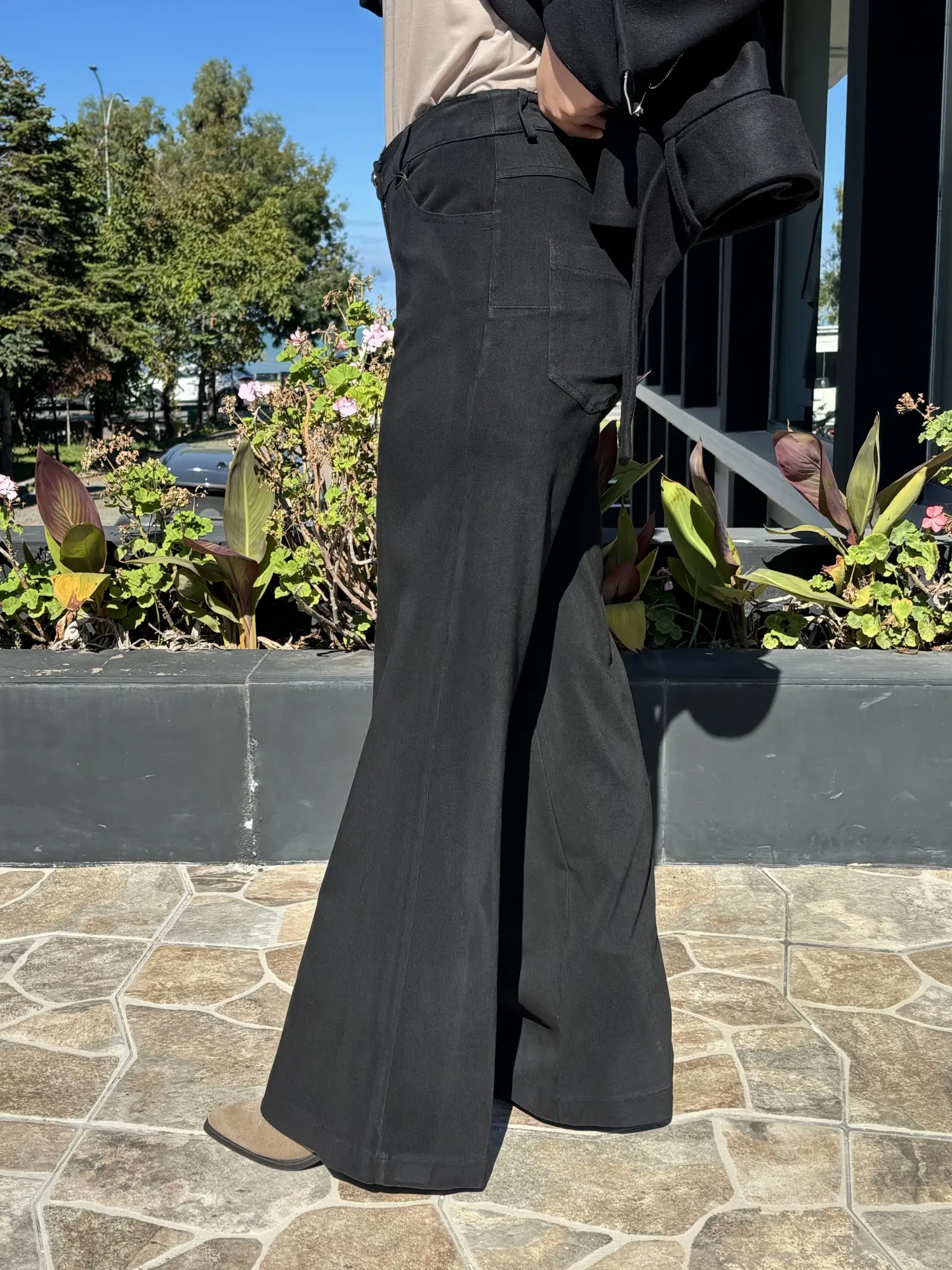 Misswhence Likralı Geniş Paça Kot Pantolon 40105