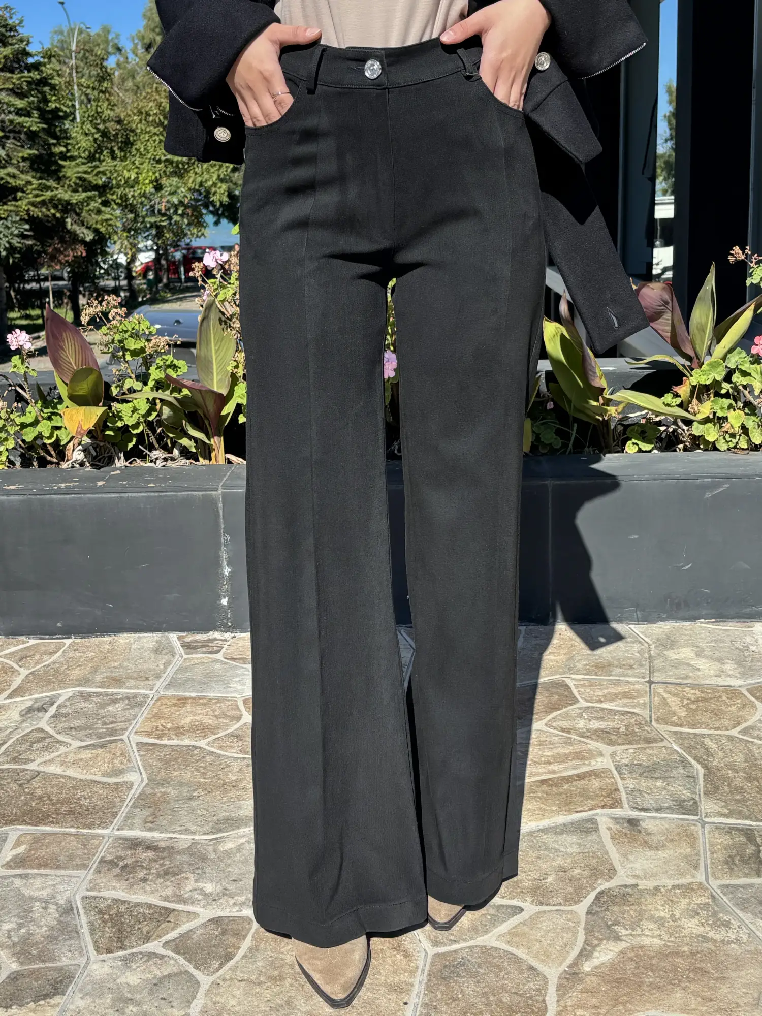 Misswhence Likralı Geniş Paça Kot Pantolon 40105